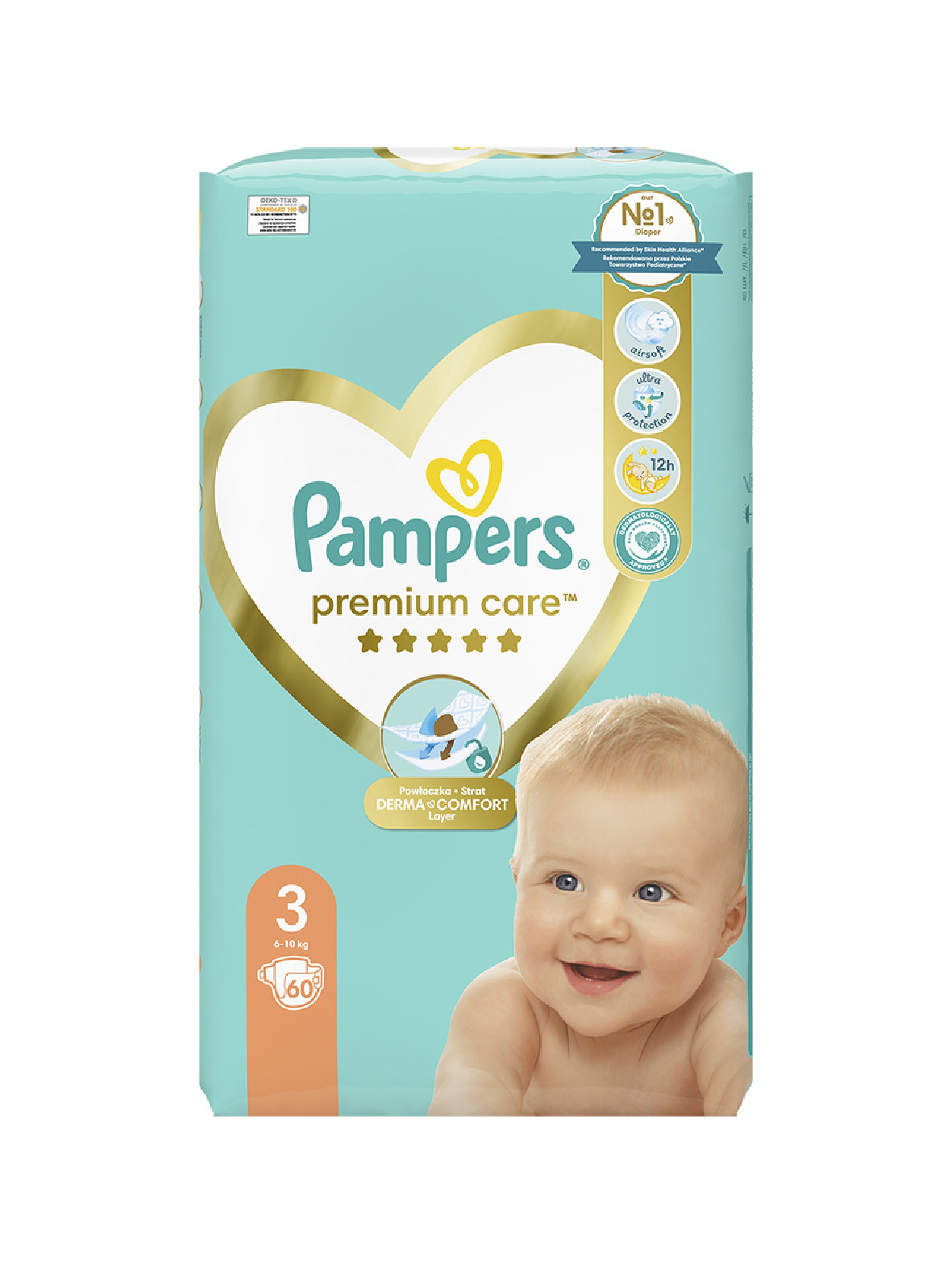 Pampers Premium Care, Rozmiar 3, 60 pieluszek 6-10kg