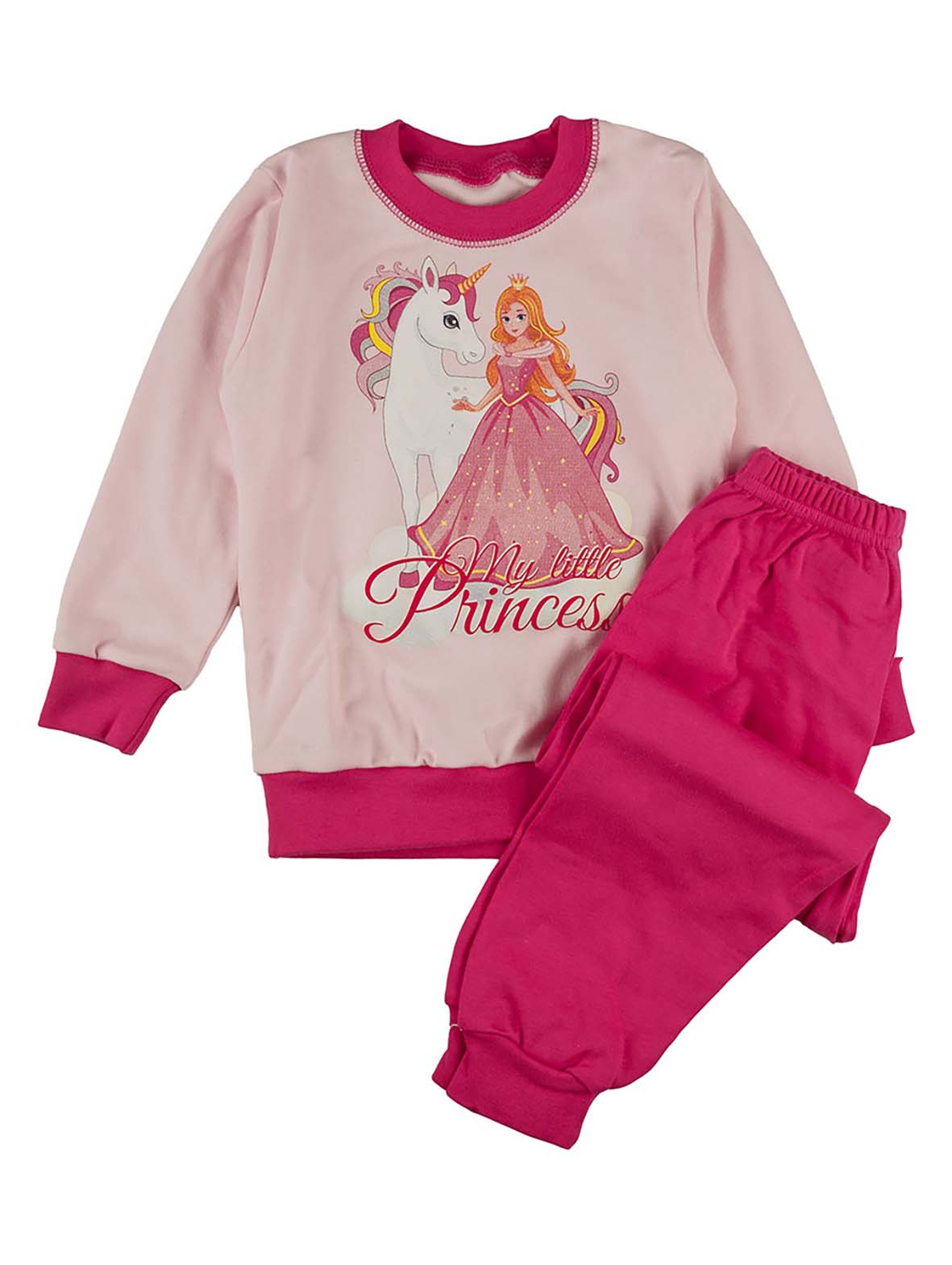 Dziewczęca jasnoróżowa piżama z nadrukiem Tup Tup Princess