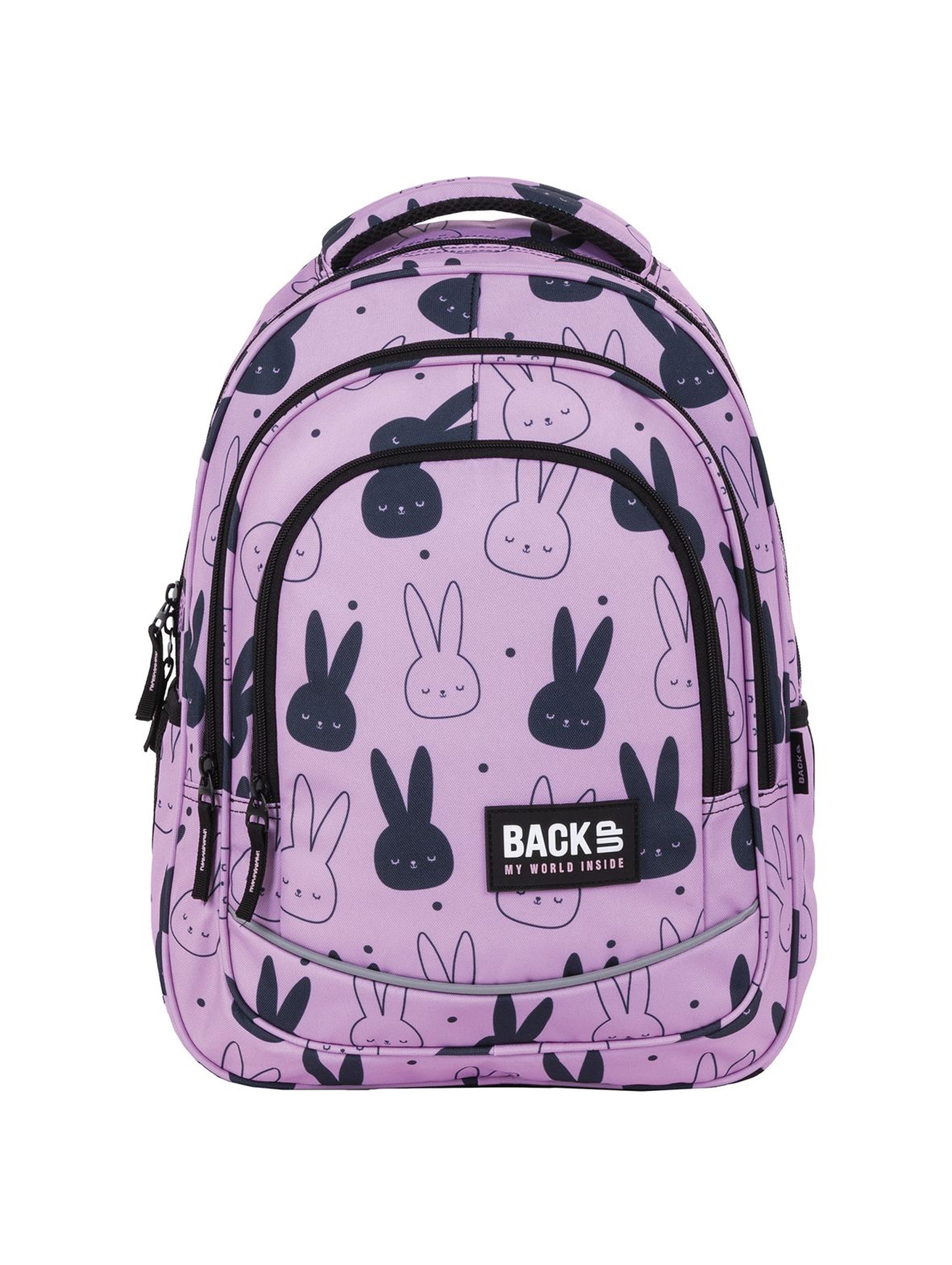 Plecak BackUp dziewczęcy z króliczkami różowy