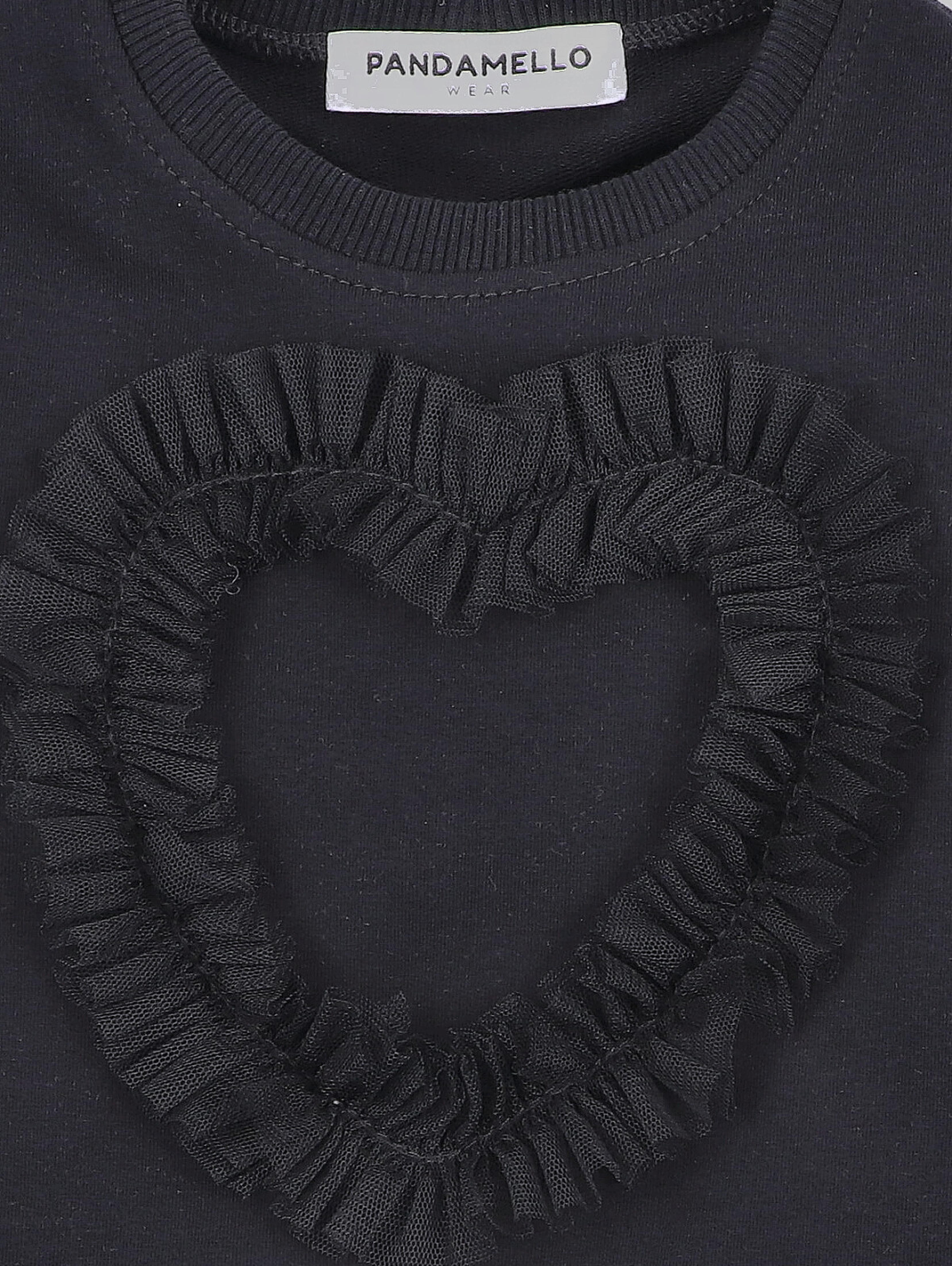 Bluza dla dziewczynki  z sercem czarna