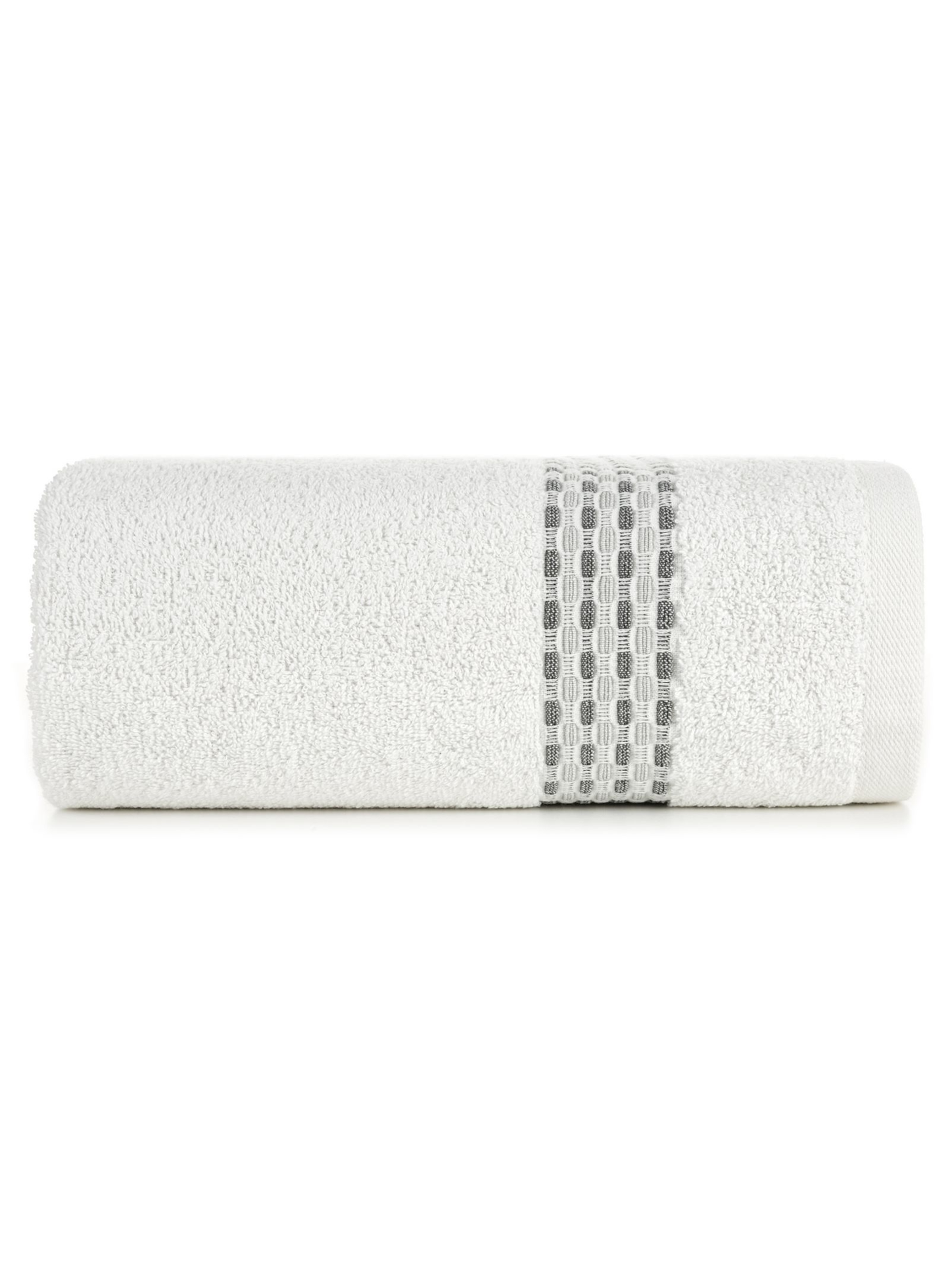 Biały ręcznik ze zdobieniami 50x90 cm