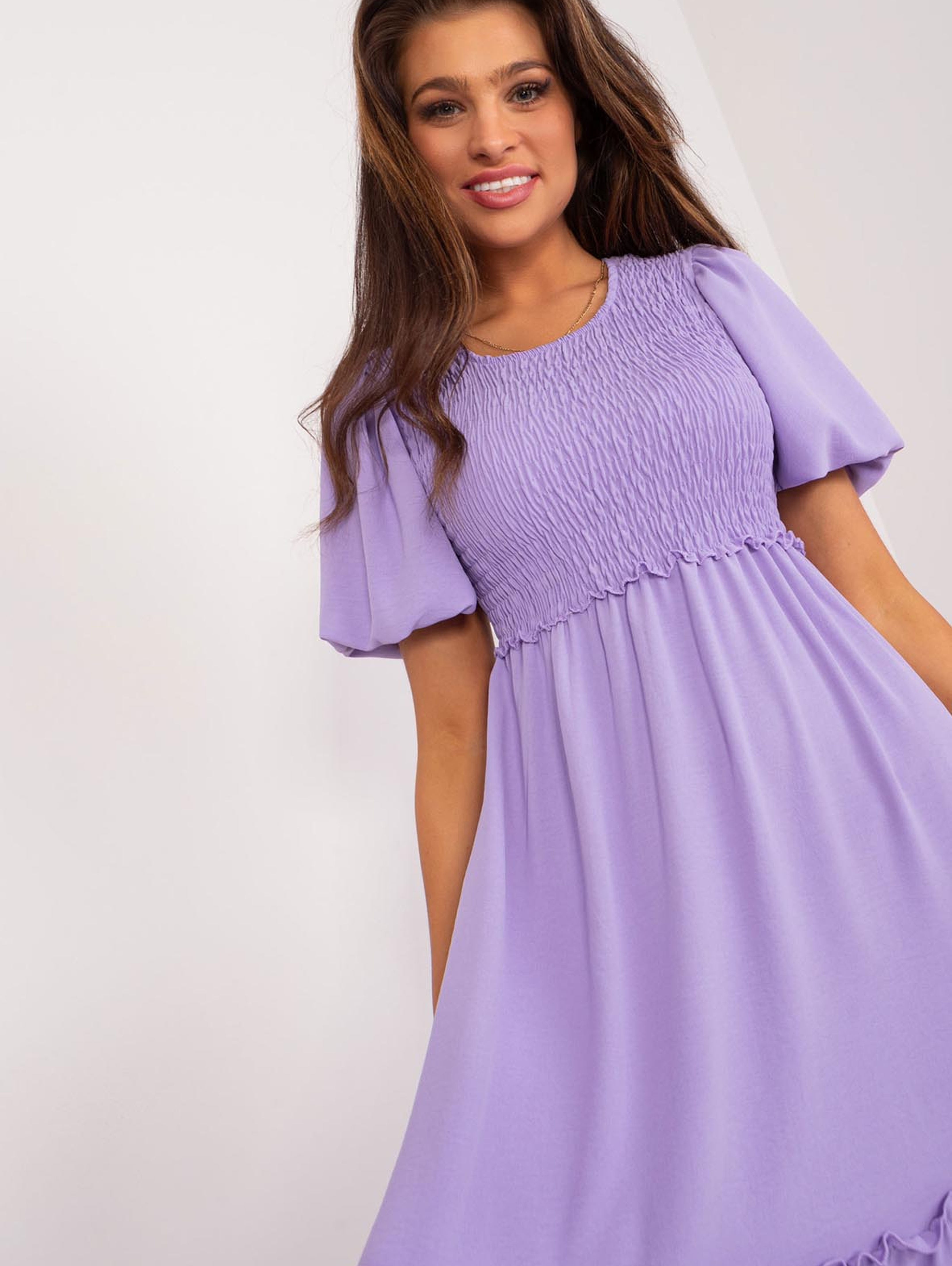 Sukienka krótka jasno fioletowa