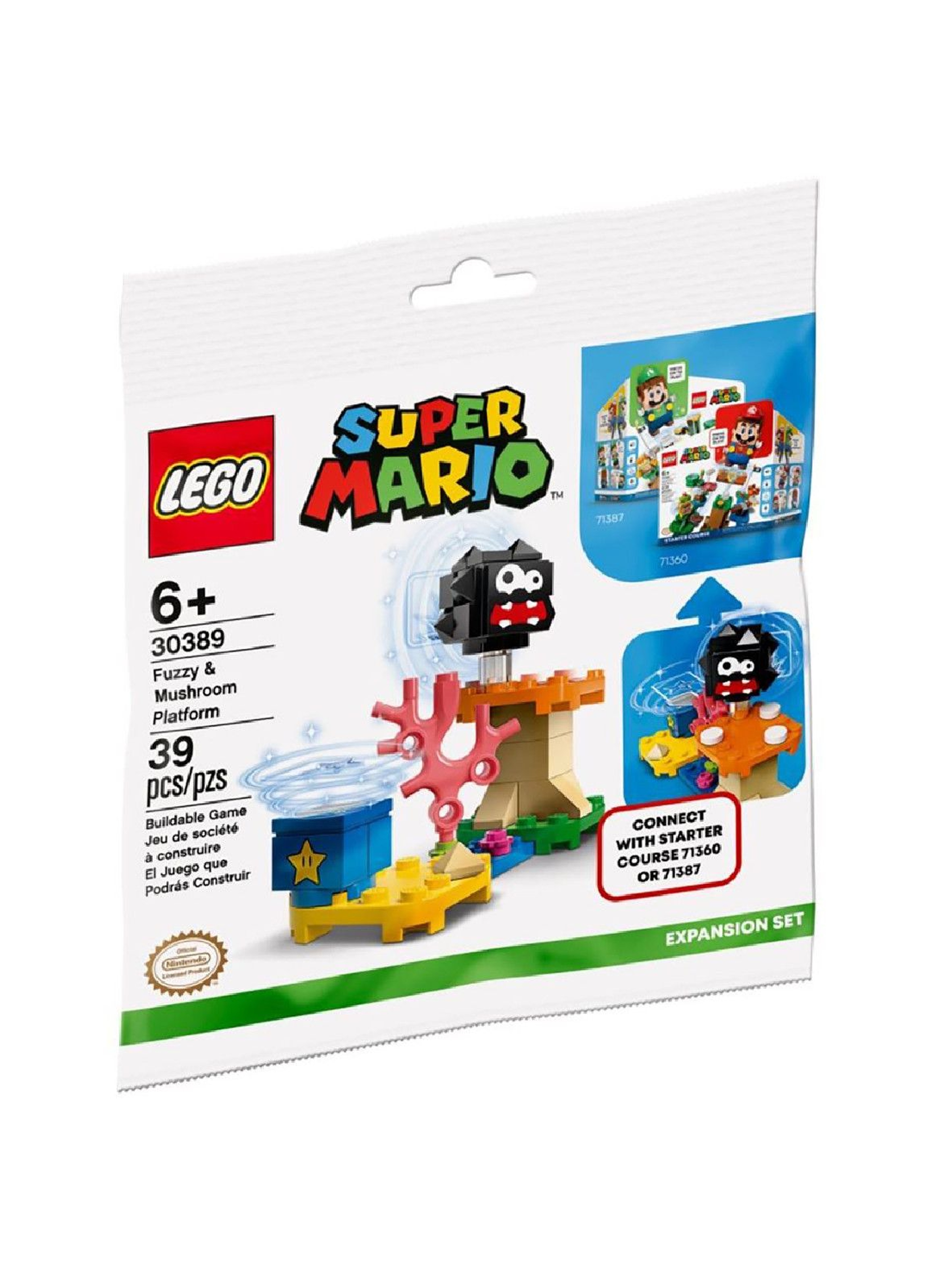 LEGO Super Mario 30389 Fuzzy i platforma z grzybem 39el wiek 6+