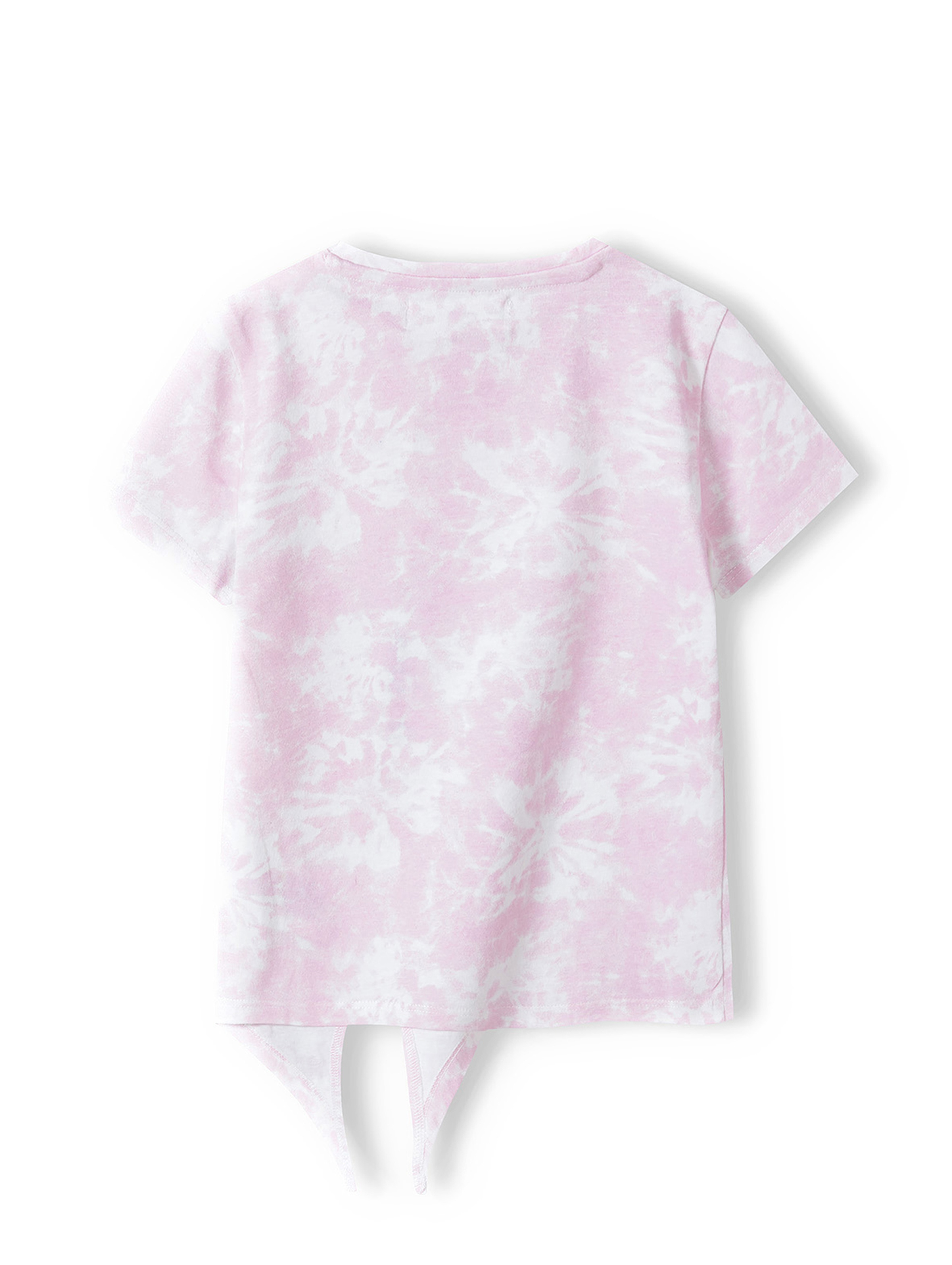 Bawełniana koszulka tie dye różowa z ozdobnym wiązaniem