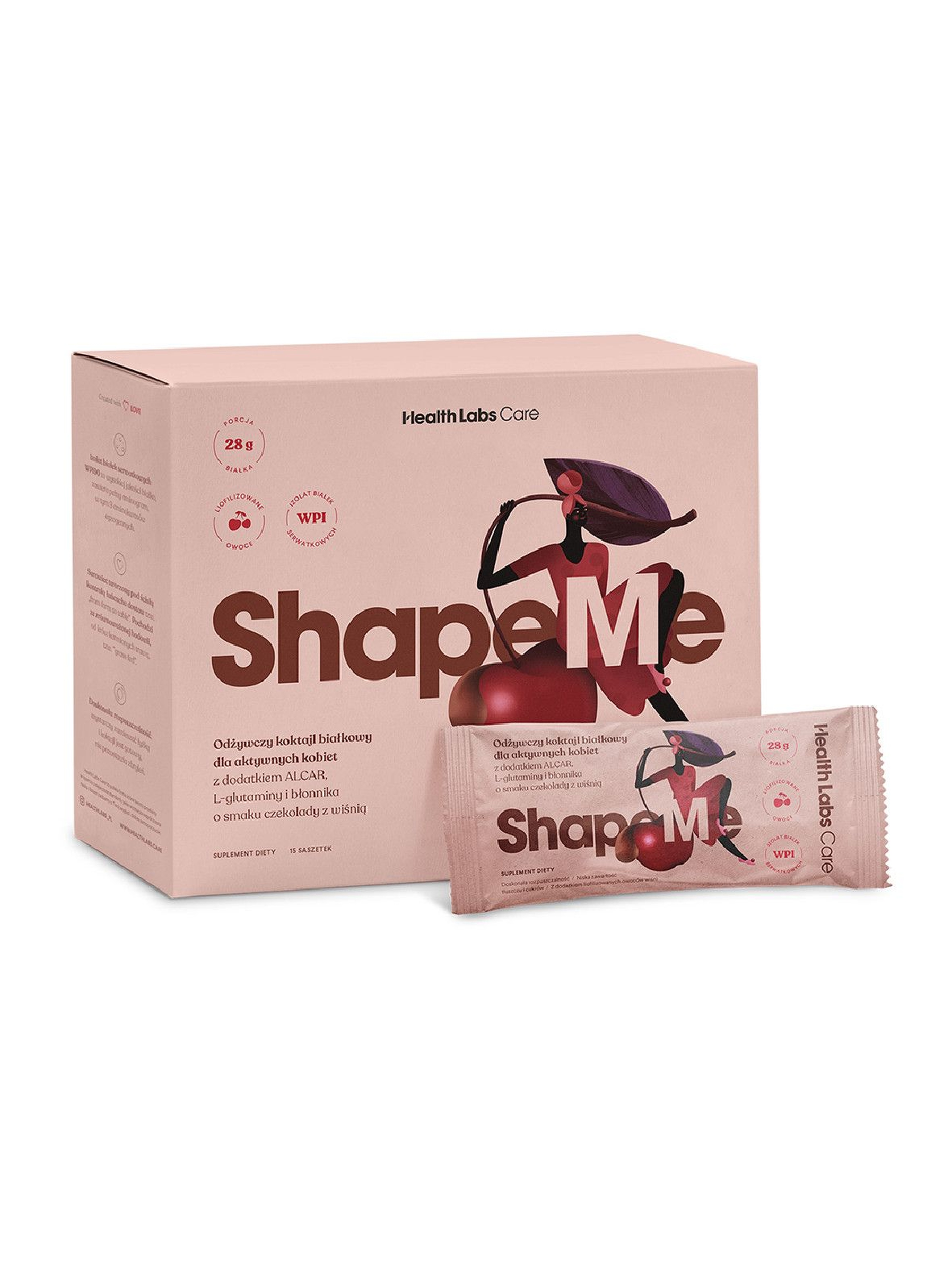 Odżywczy koktajl białkowy ShapeMe o smaku czekolady z wiśnią 15 saszetek