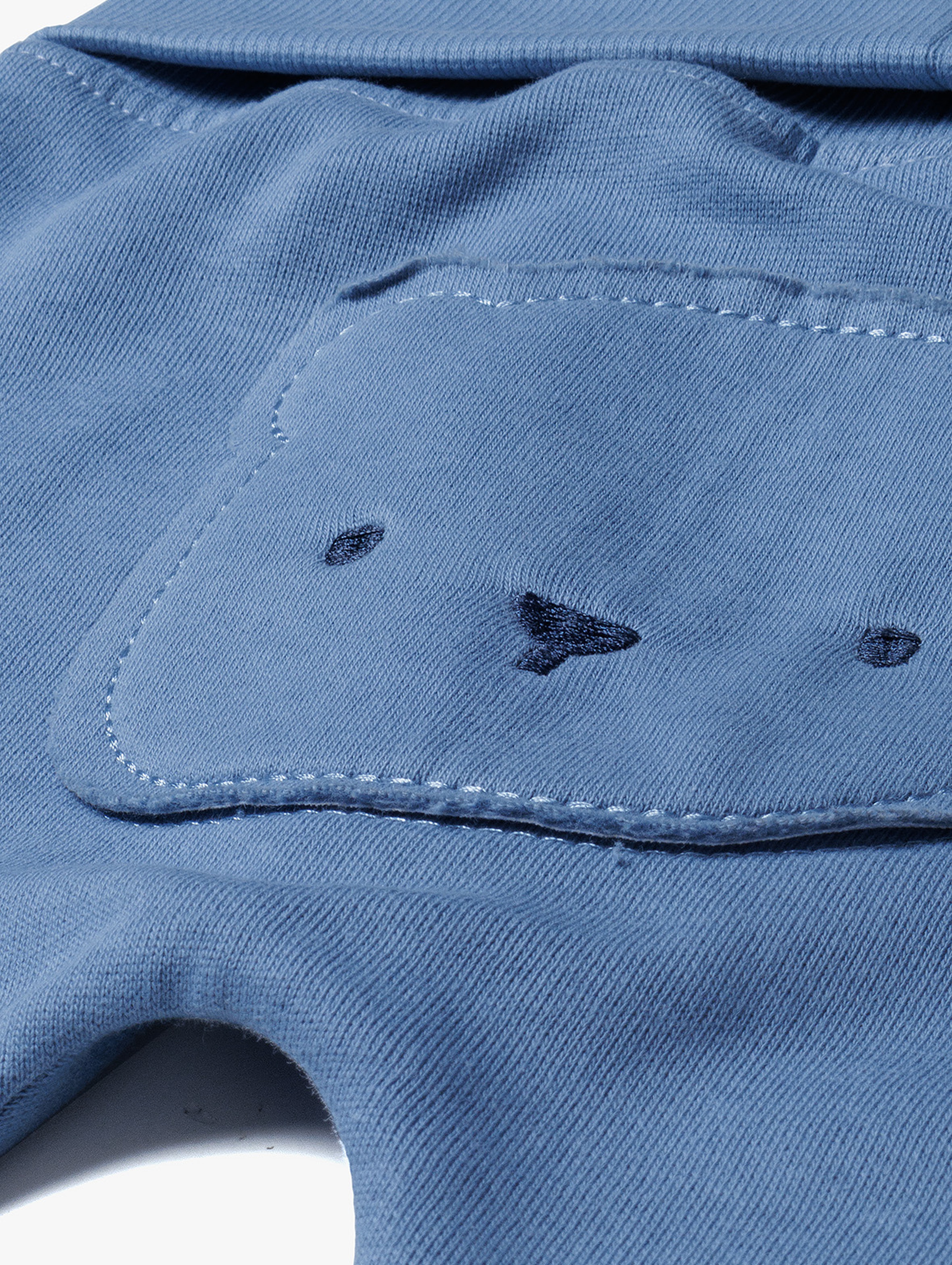 Ciepłe bawełniane spodnie niemowlęce z misiem - niebieskie