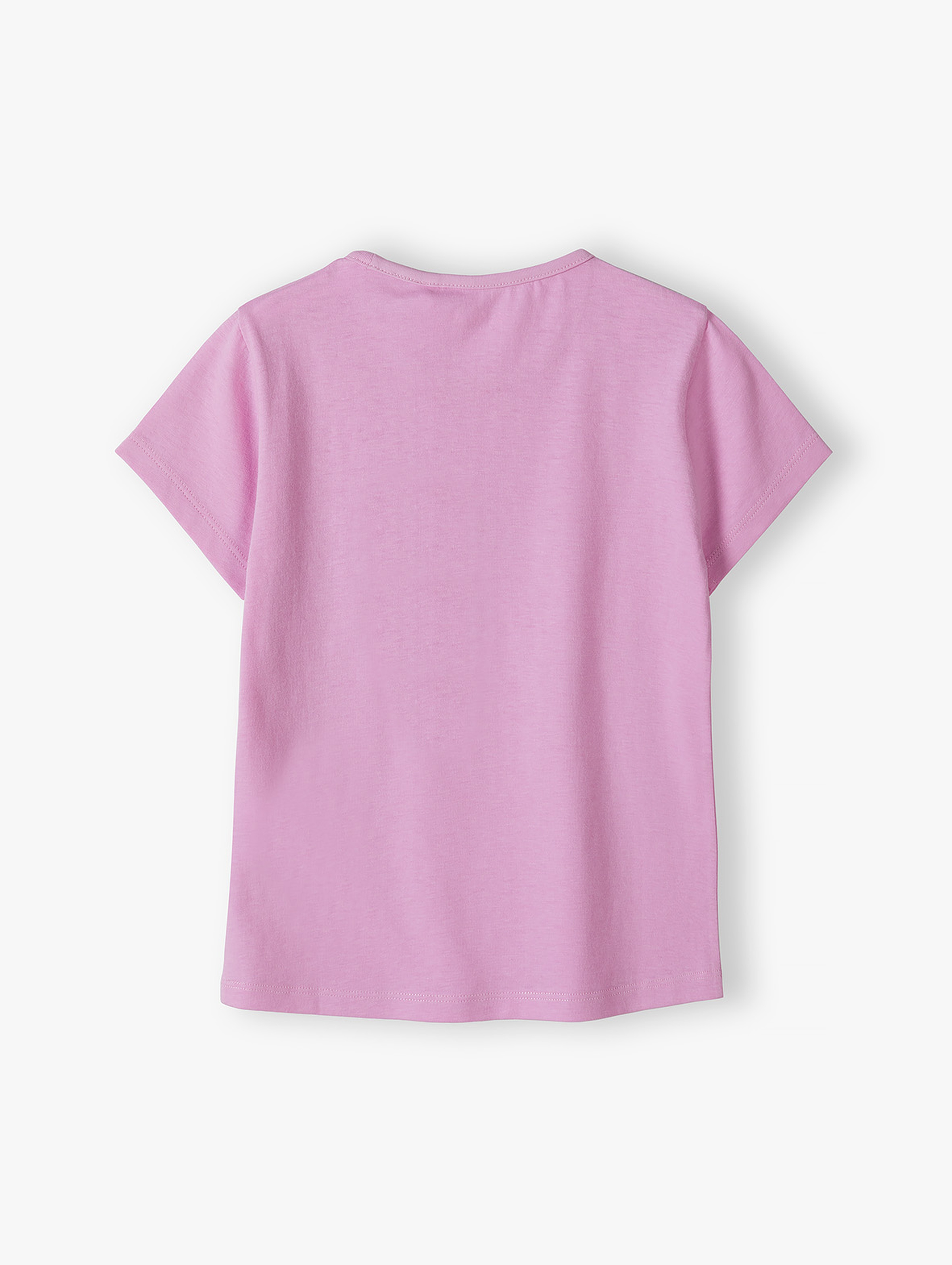 Różowy t-shirt dziewczęcy z kwiatkiem - 5.10.15.