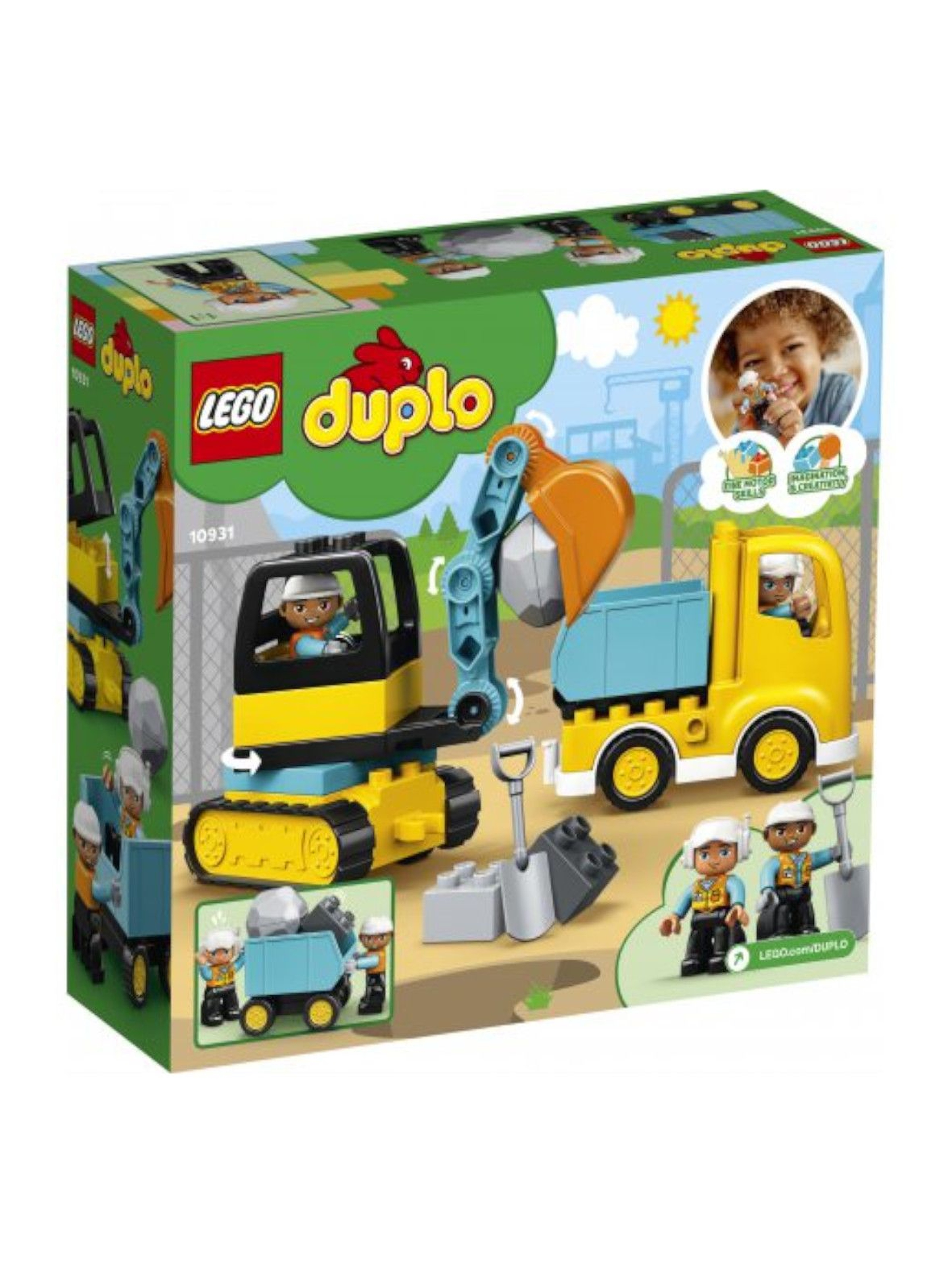 Lego Duplo - Ciężarówka i koparka gąsienicowa - 20 elementów wiek 2+