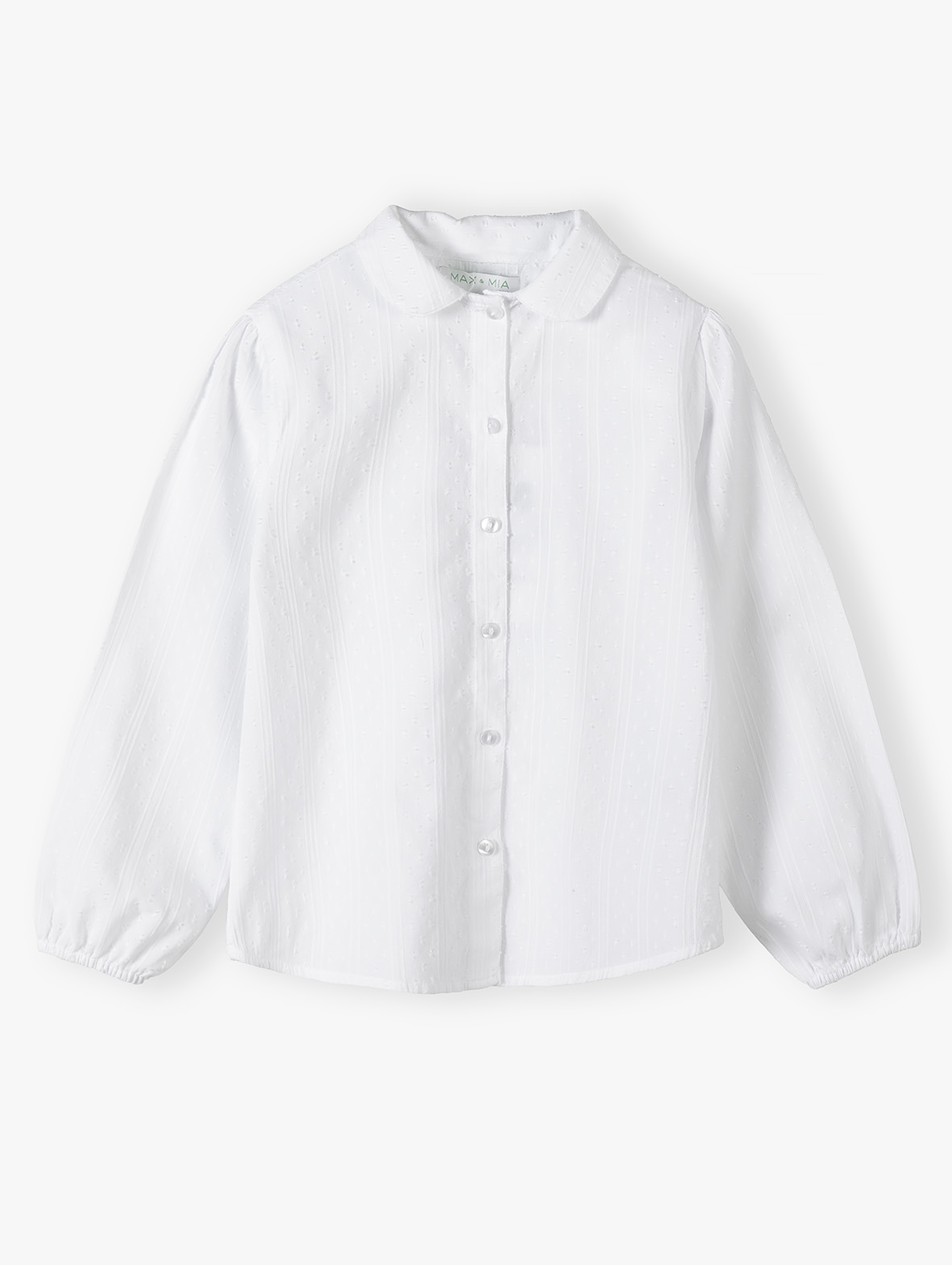 Biała elegancka koszula dziewczęca z długim rękawem - 5.10.15.