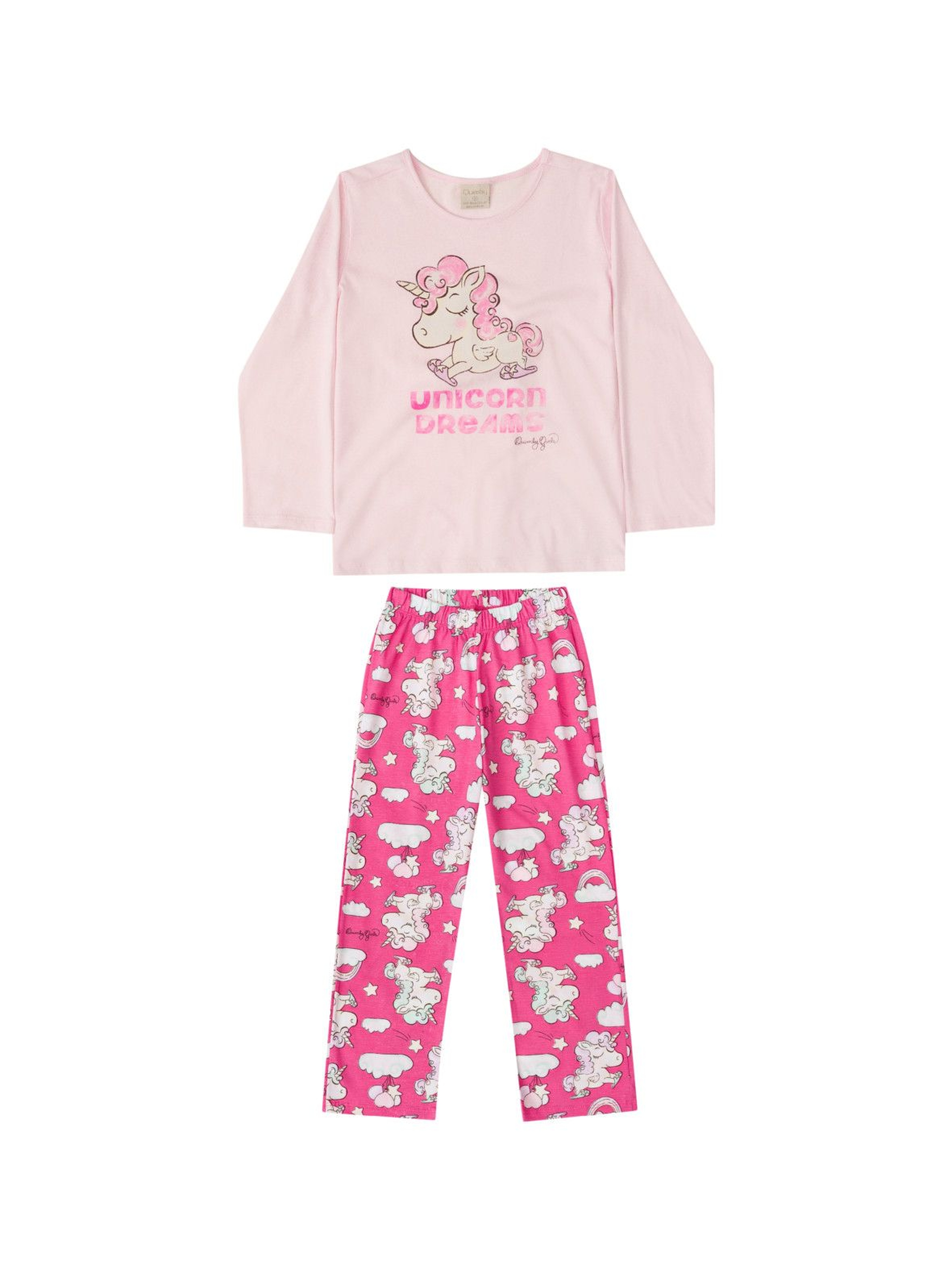 Pidżama dziewczęca z jednorożcem- różowa