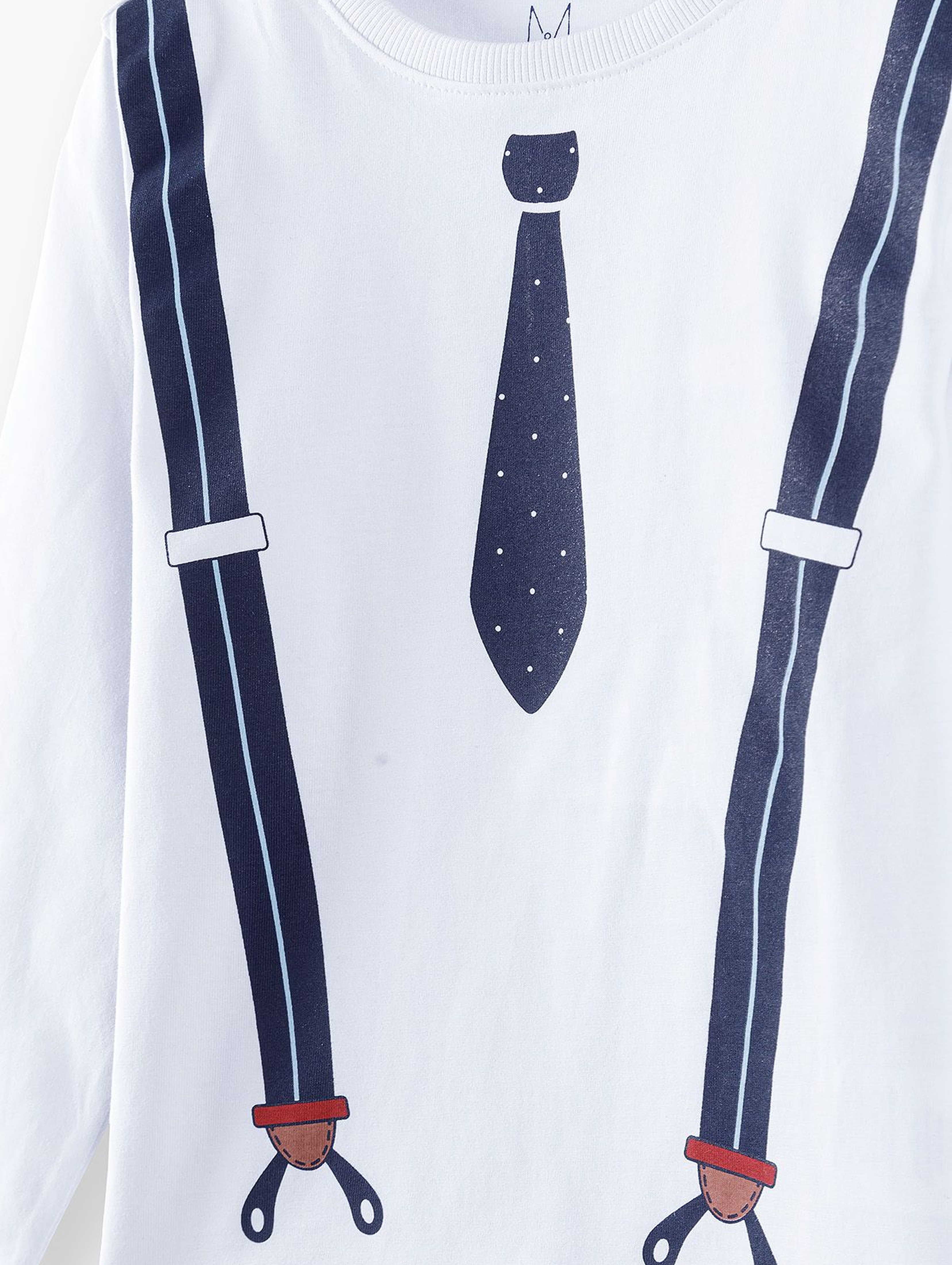 Bluzka chłopięca z nadrukiem- krawat i szelki