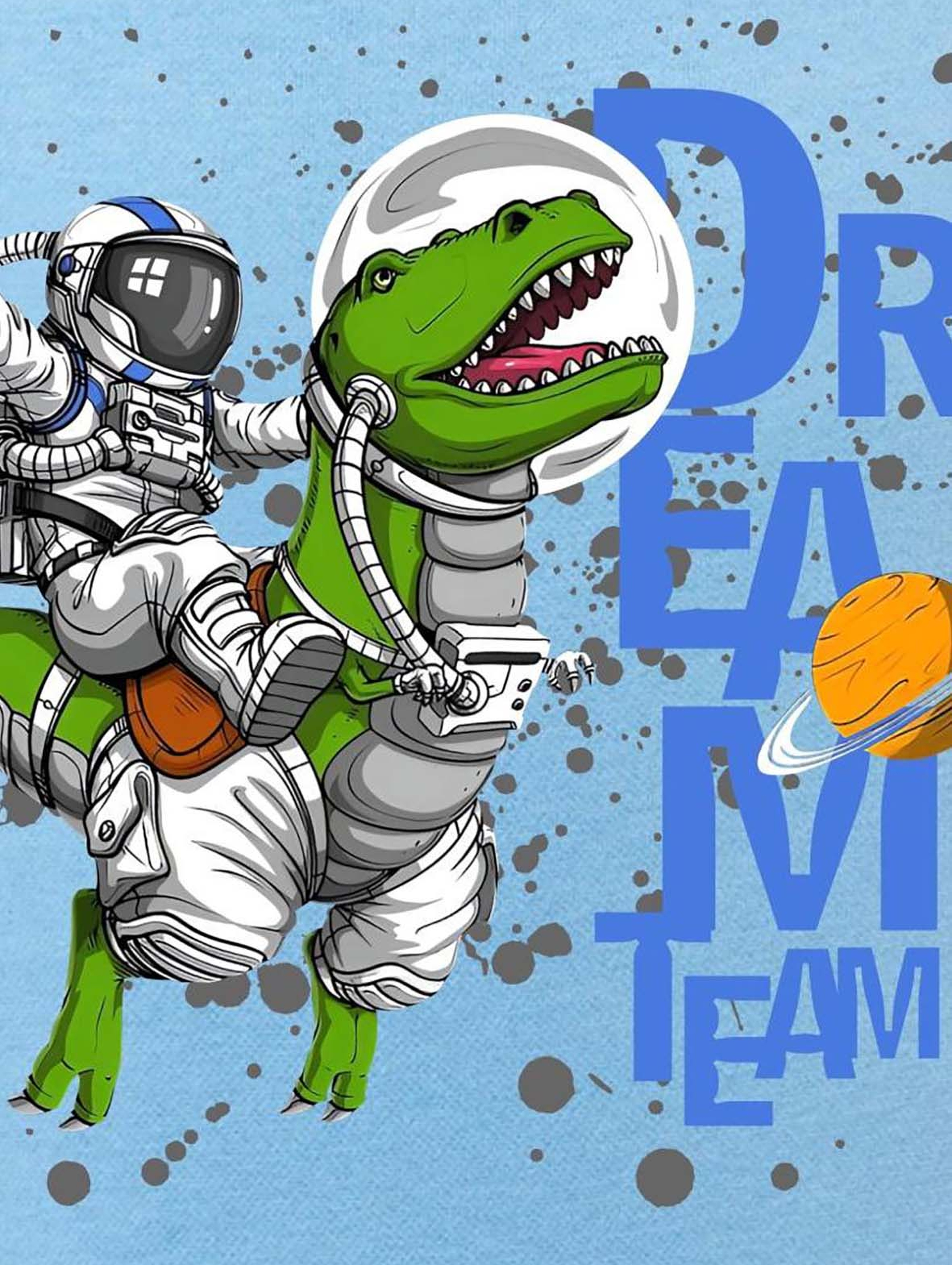 Dzianinowa bluza nierozpinana Astronauta & Dinozaur błękitna