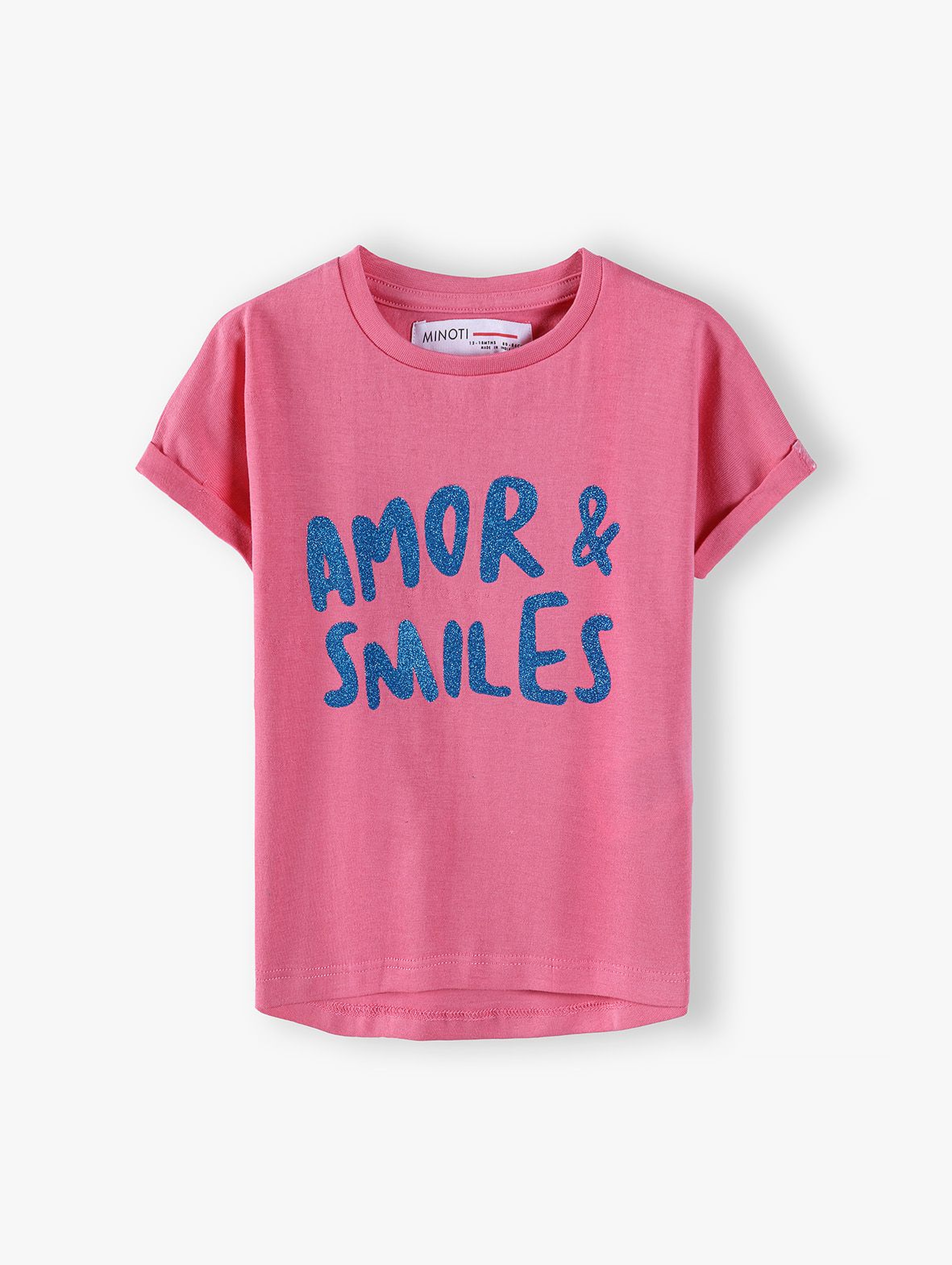 T-shirt dziewczęcy z napisem Amor Smiles