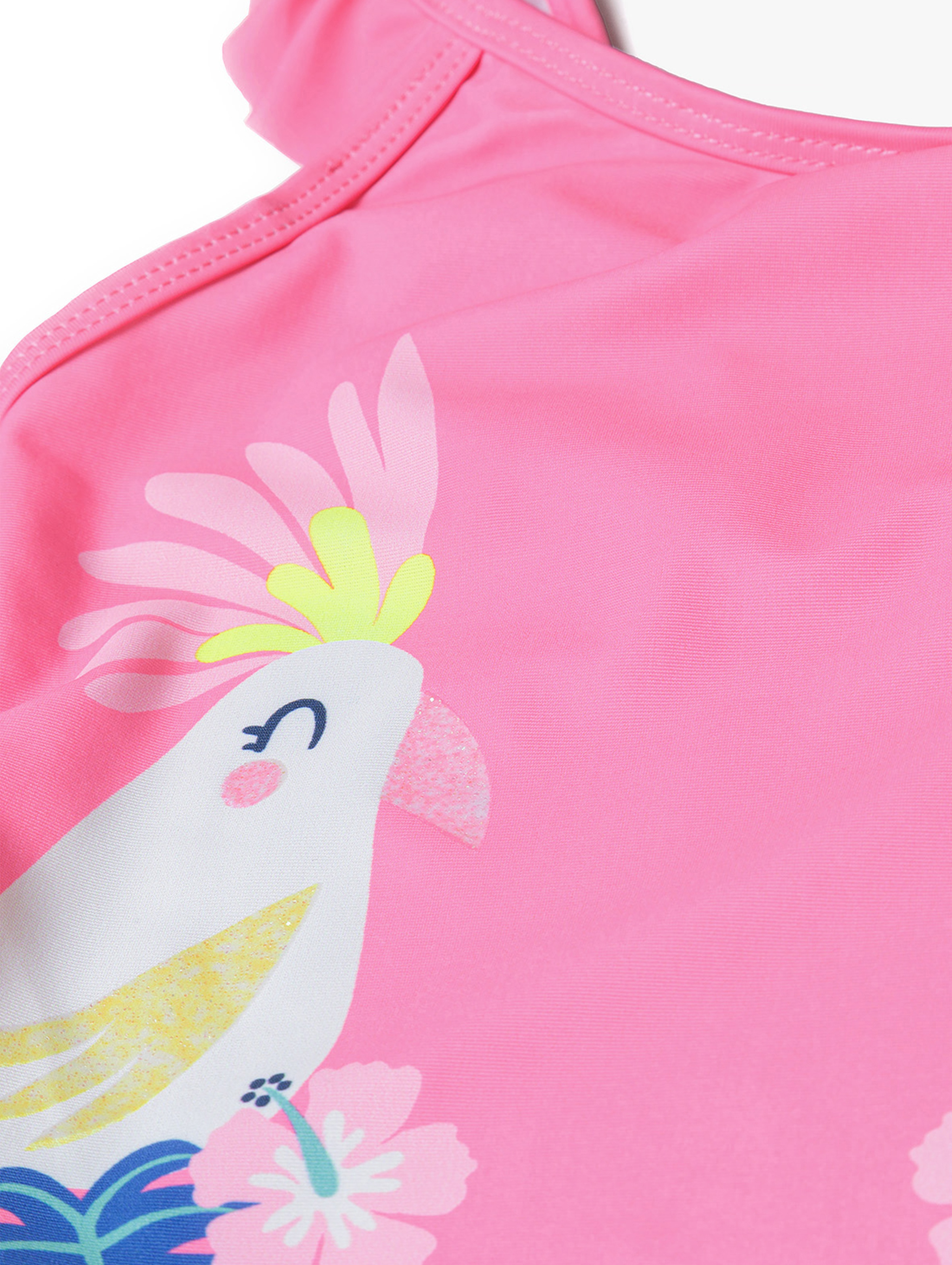Różowy kostium kąpielowy jednoczęściowy dla dziewczynki - Minoti