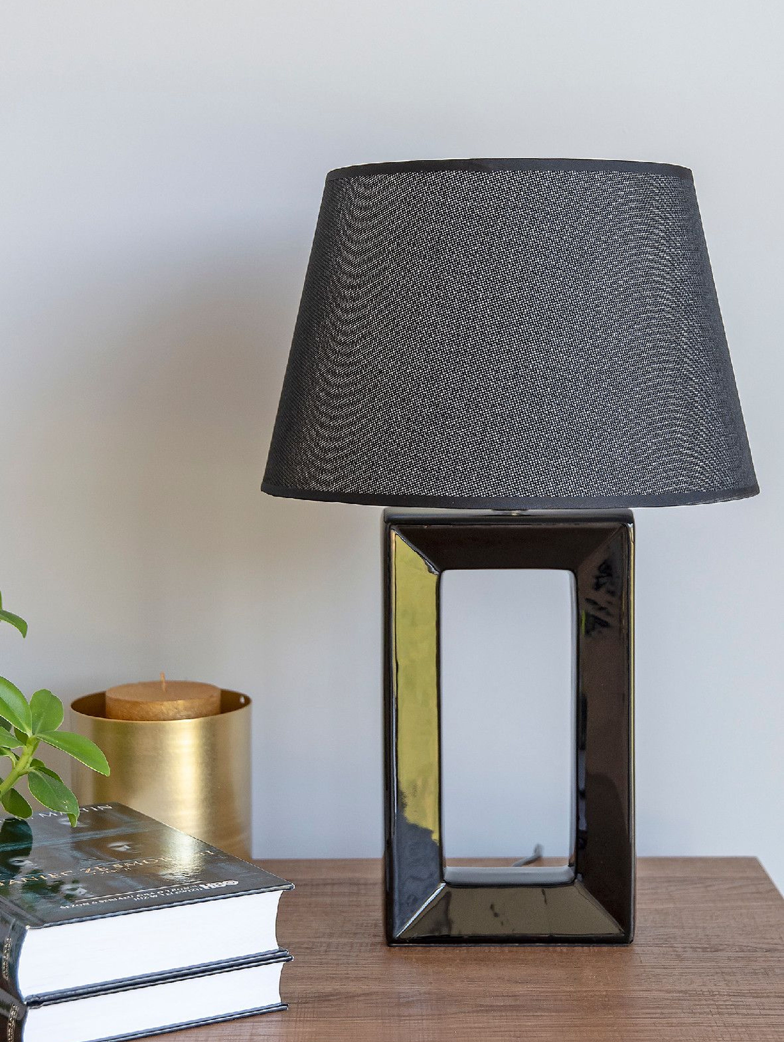 Lampa stołowa z podstawa ceramiczną JANE, wys 44 cm