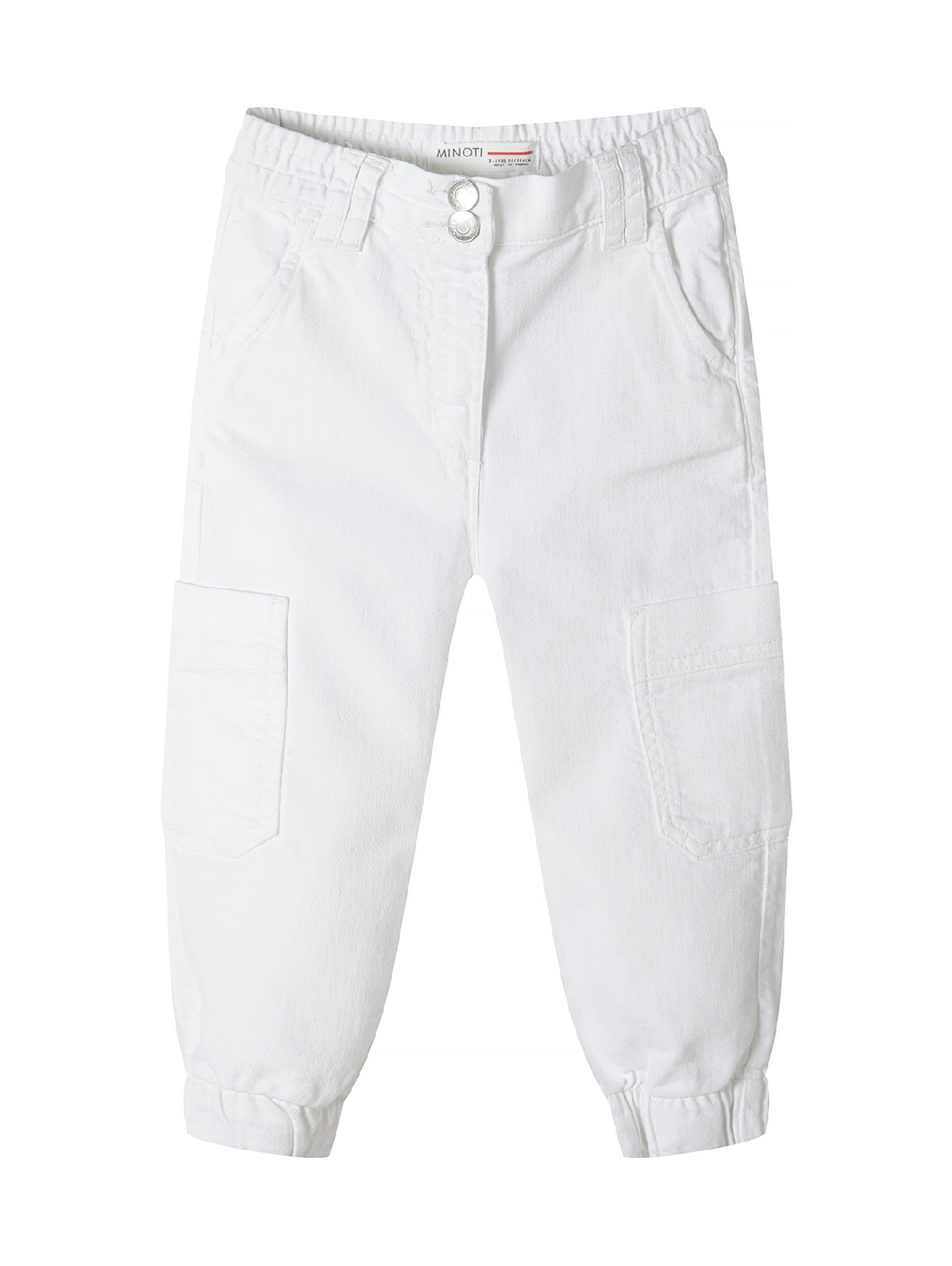 Spodnie typu bojówki z bawełny niemowlęce- białe