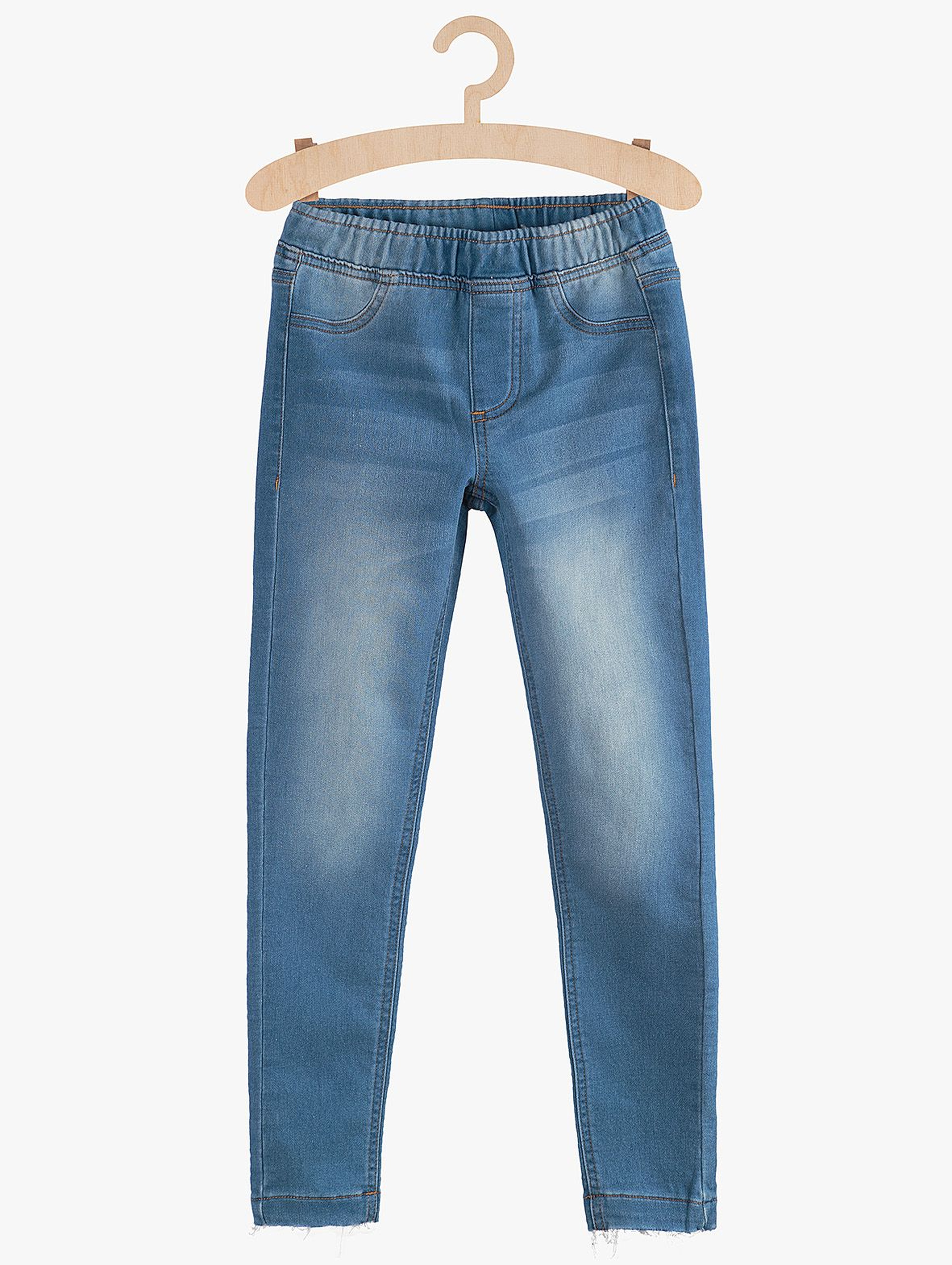 Spodnie dziewczęce jeansowe  z kieszeniami- niebieskie