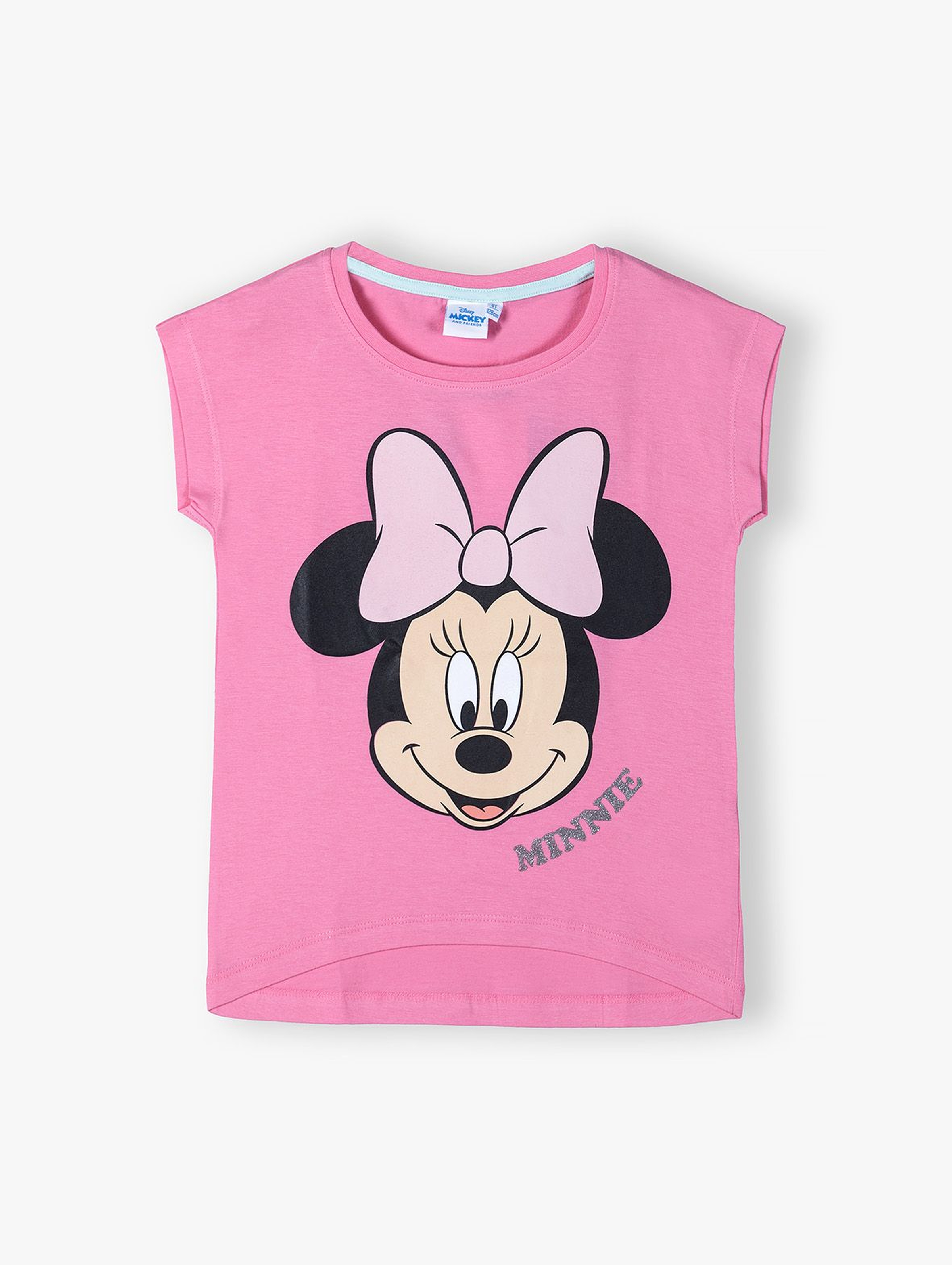 Bawełniana koszulka z krótkim rękawem Myszka Minnie  - różowy