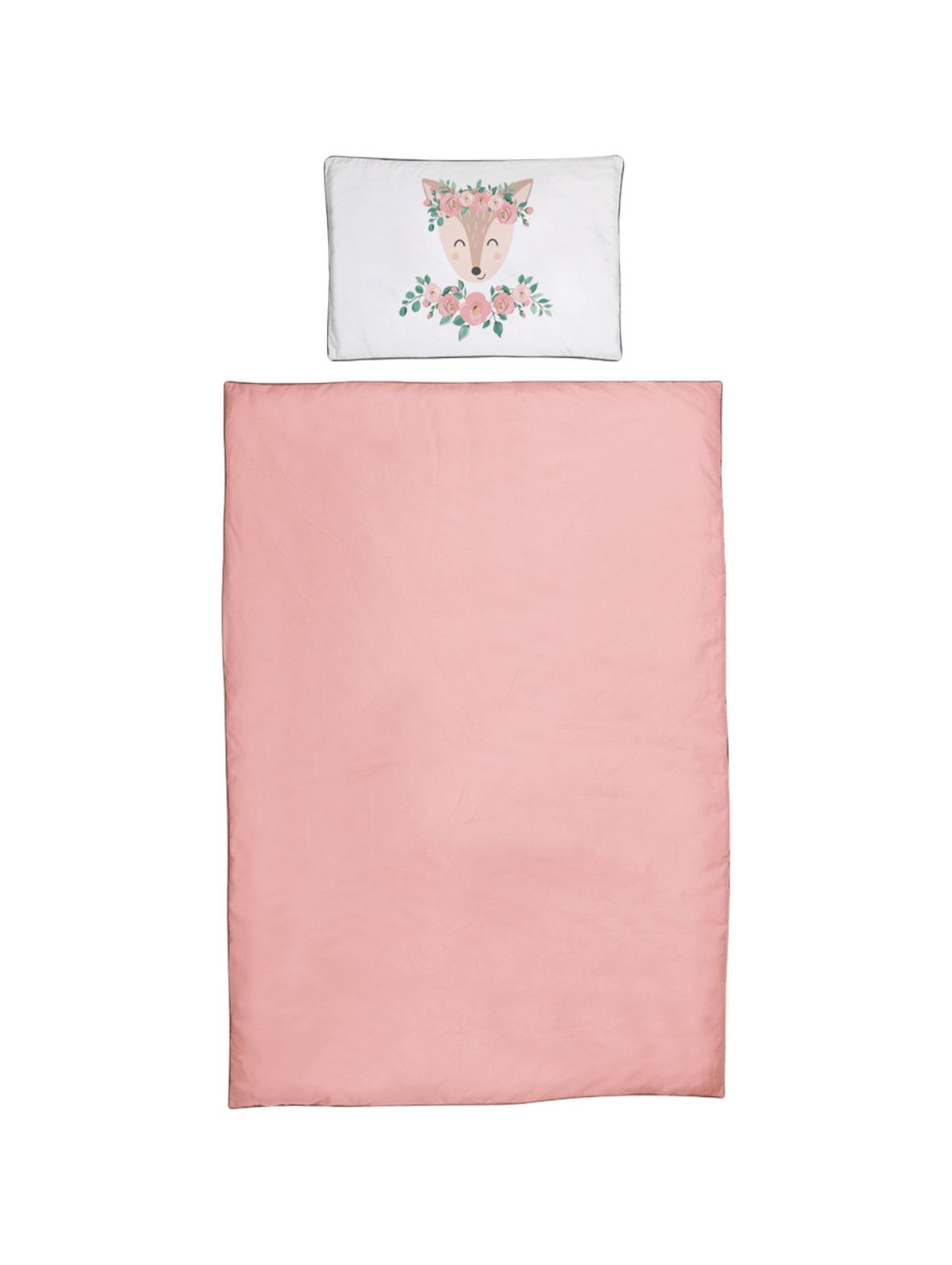 Bawełniana pościel do łóżka dziecięcego w kolorze różowym - 135x100 cm