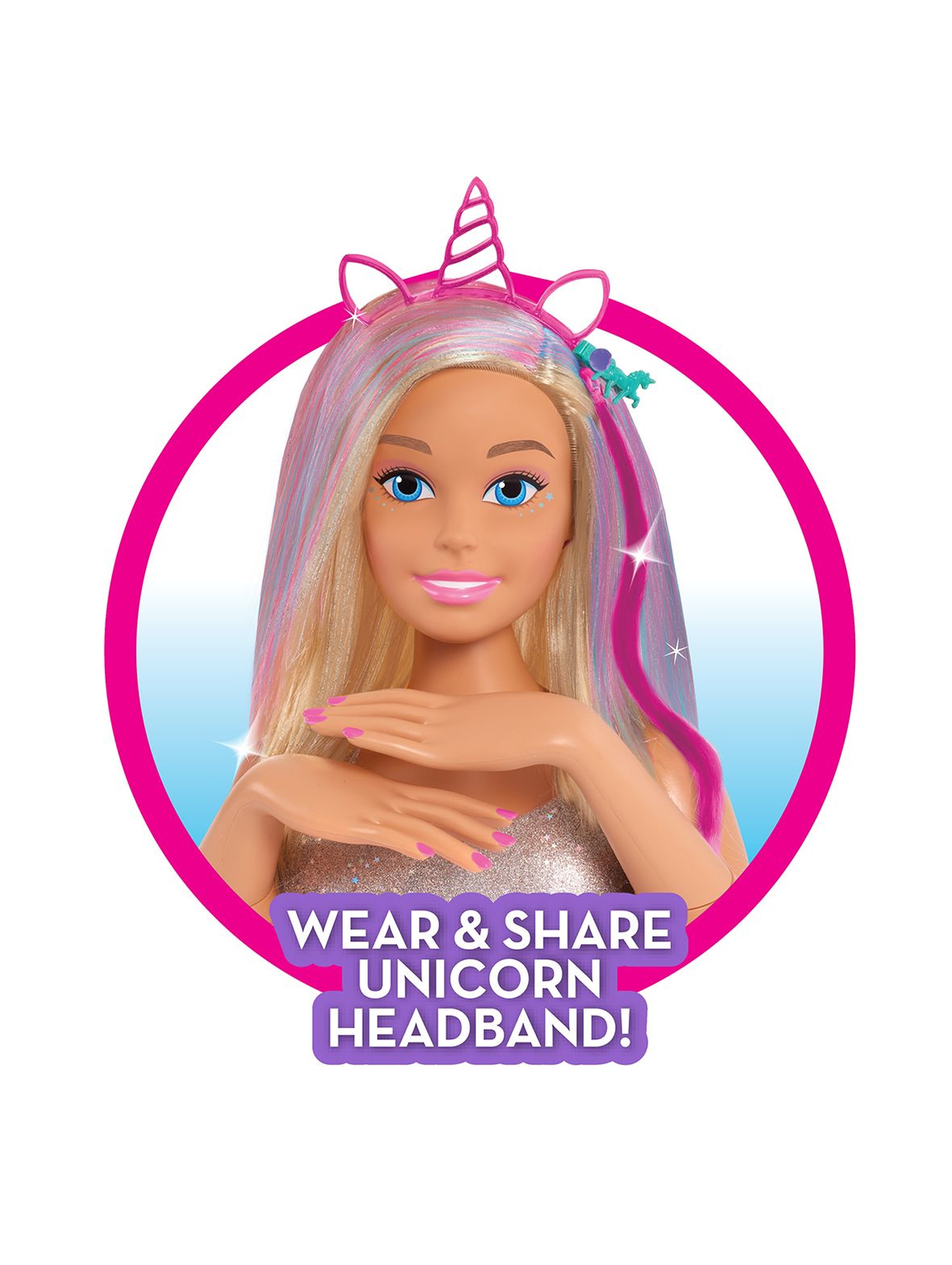 Barbie Głowa do stylizacji Glitter Hair Deluxe Styling