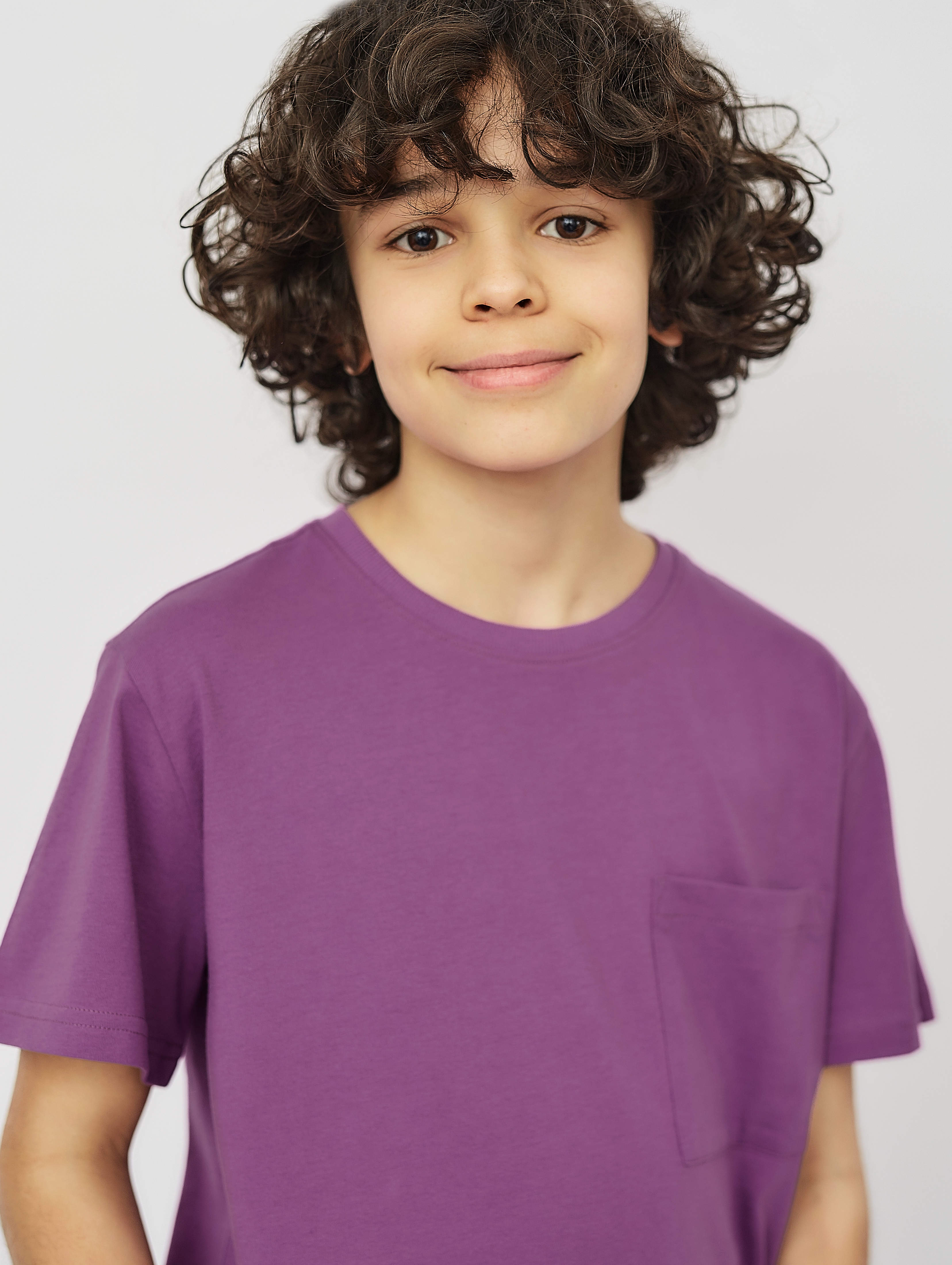 Fioletowy t-shirt dla chłopca z kieszonką- Lincoln&Sharks