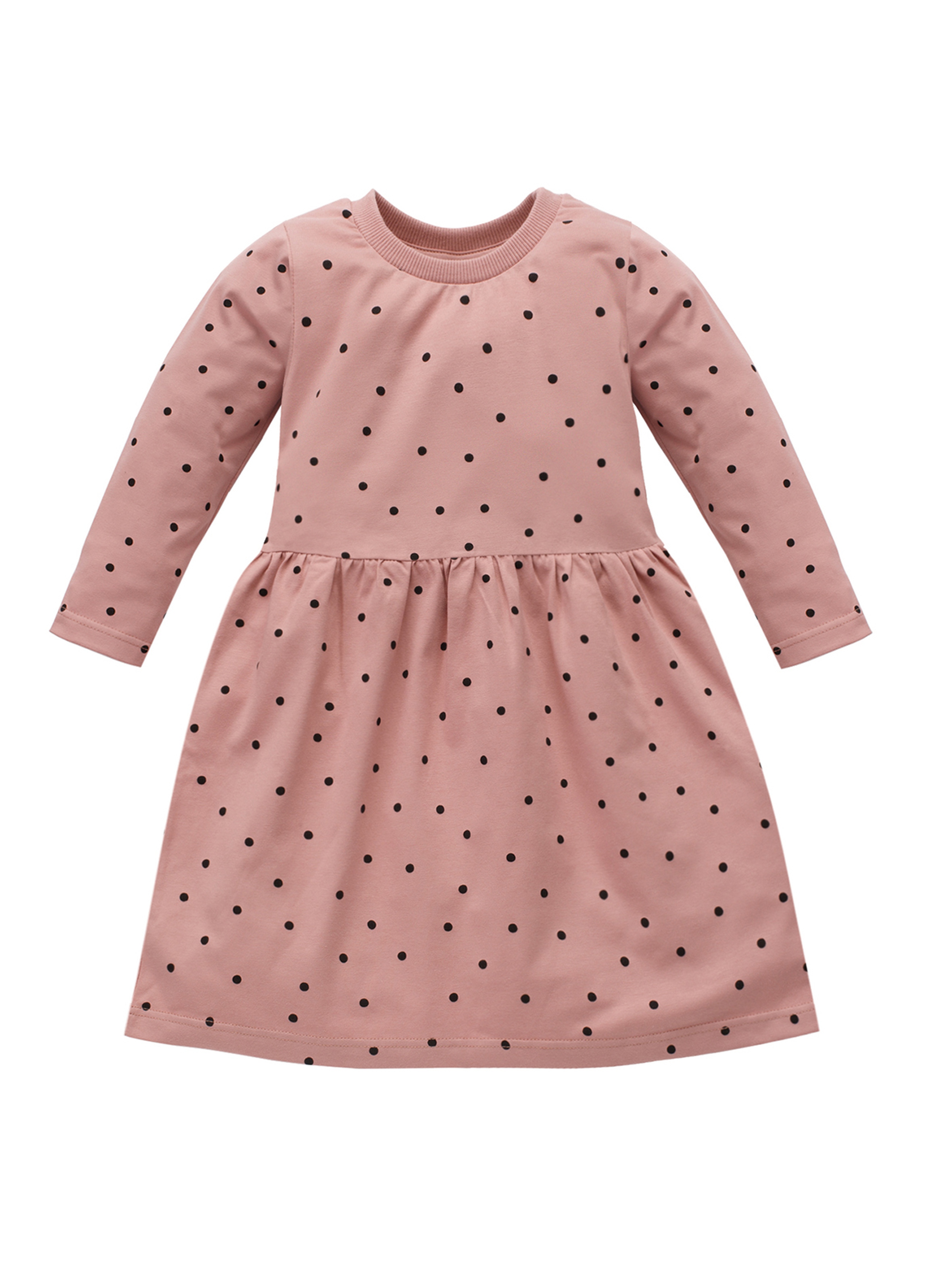 Sukienka dla dziewczynki - różowa w groszki TRES BIEN - Pinokio