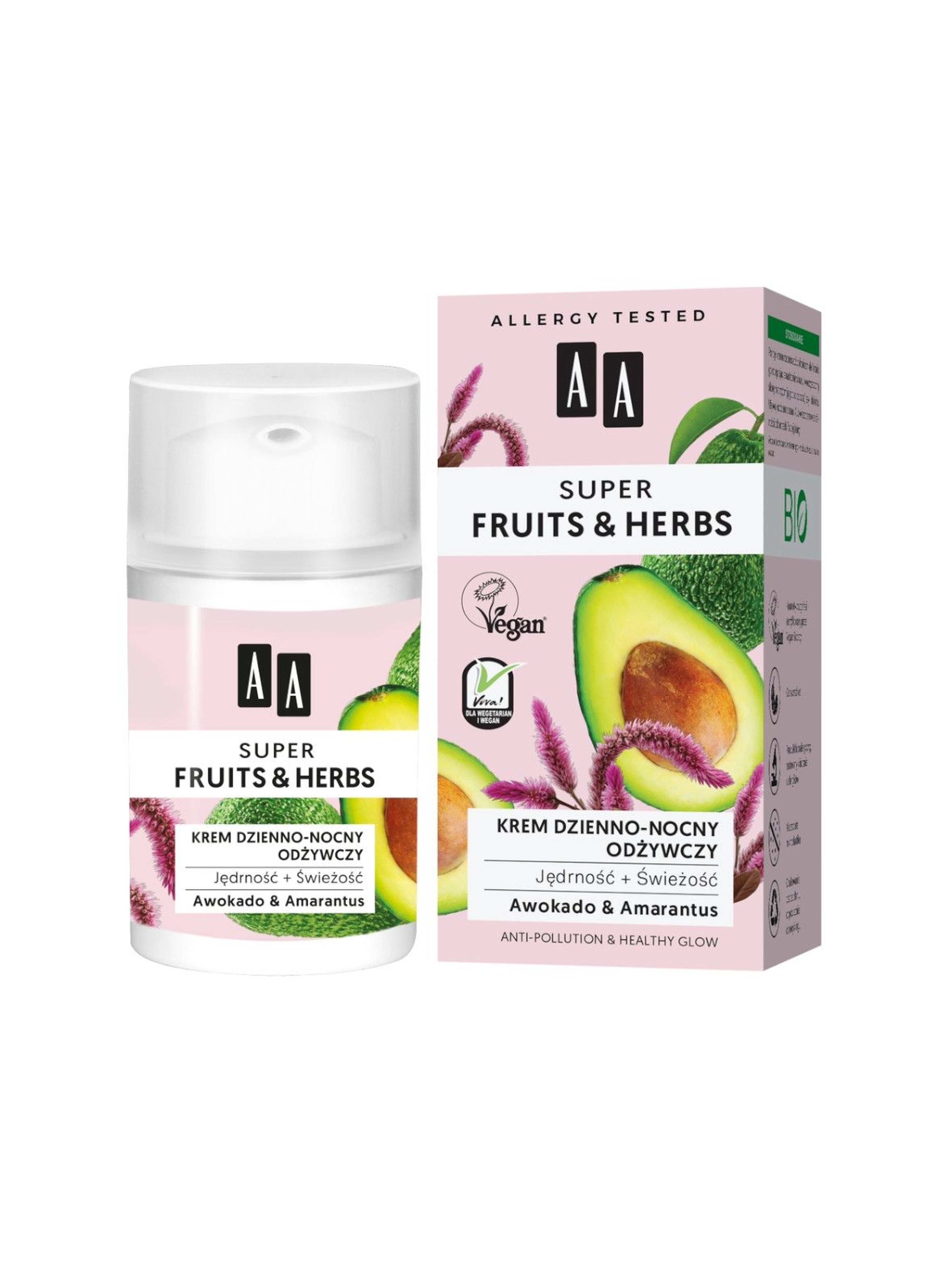 AA Super Fruits&Herbs krem dzienno-nocny odżywczy jędrność + świeżość 50 ml