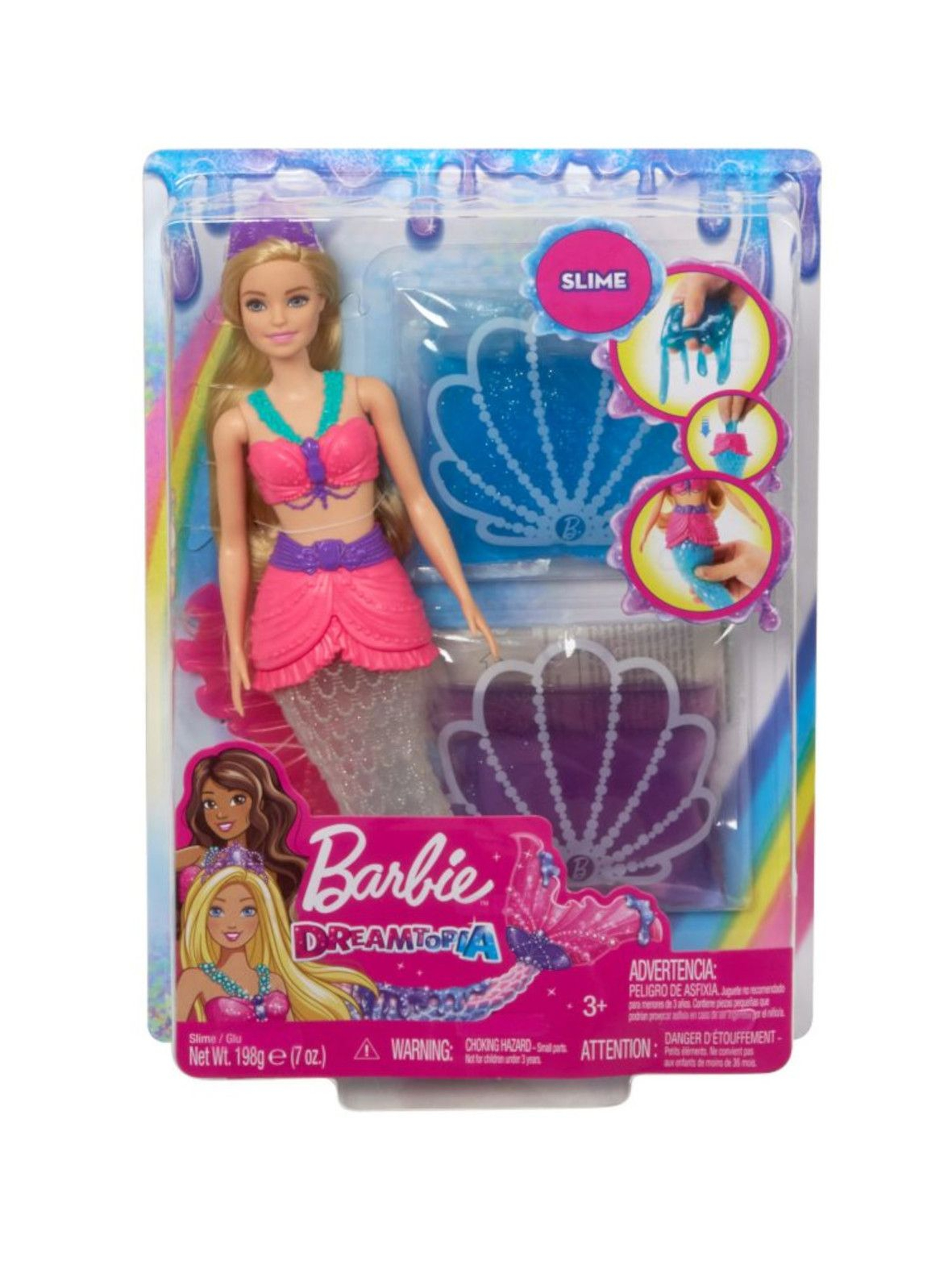 Barbie Dreamtopia - Lalka Syrenka i brokatowy slime wiek 3+