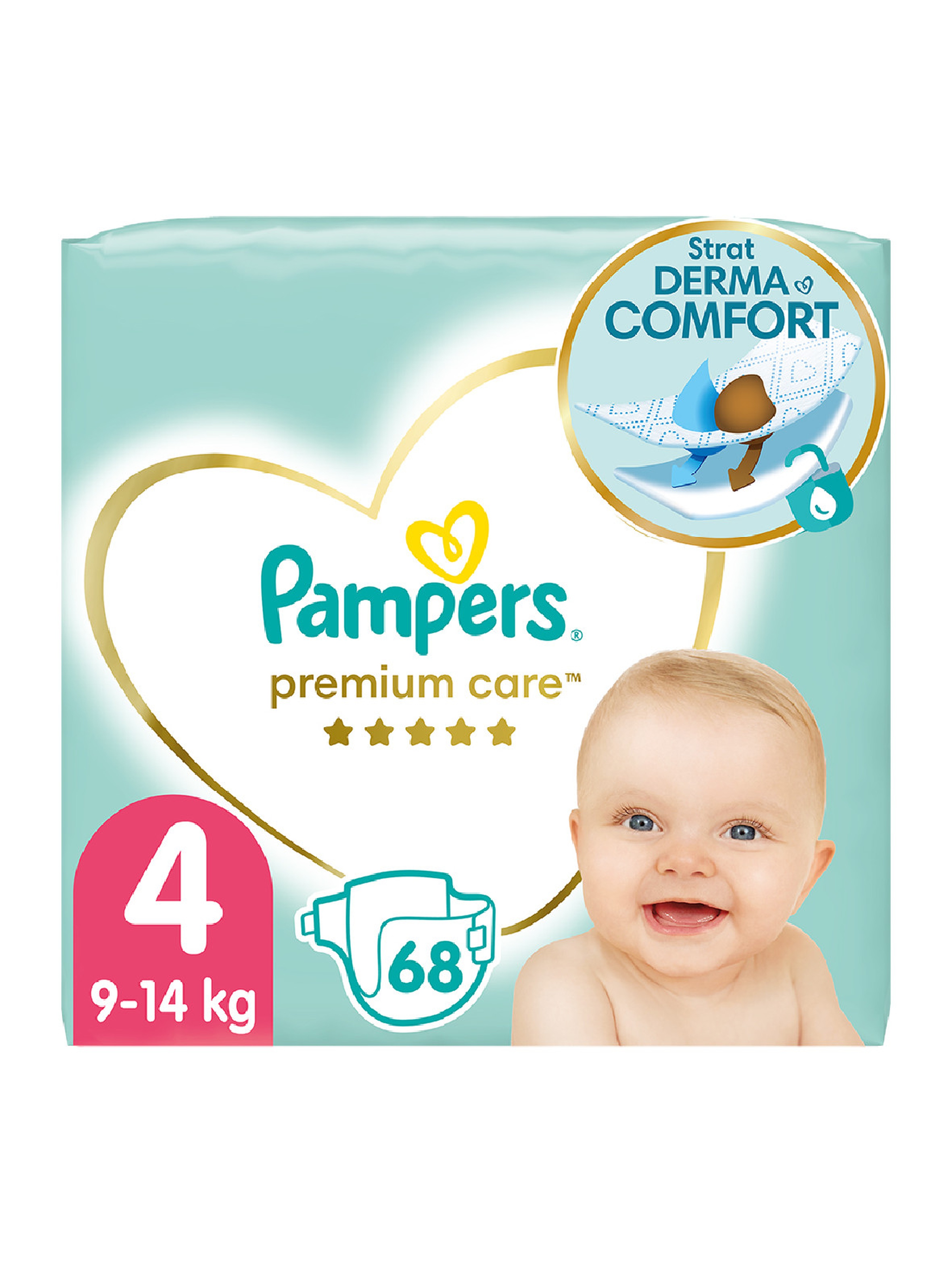 Pampers Premium Care, rozmiar 4, 68 pieluszek 9-14kg