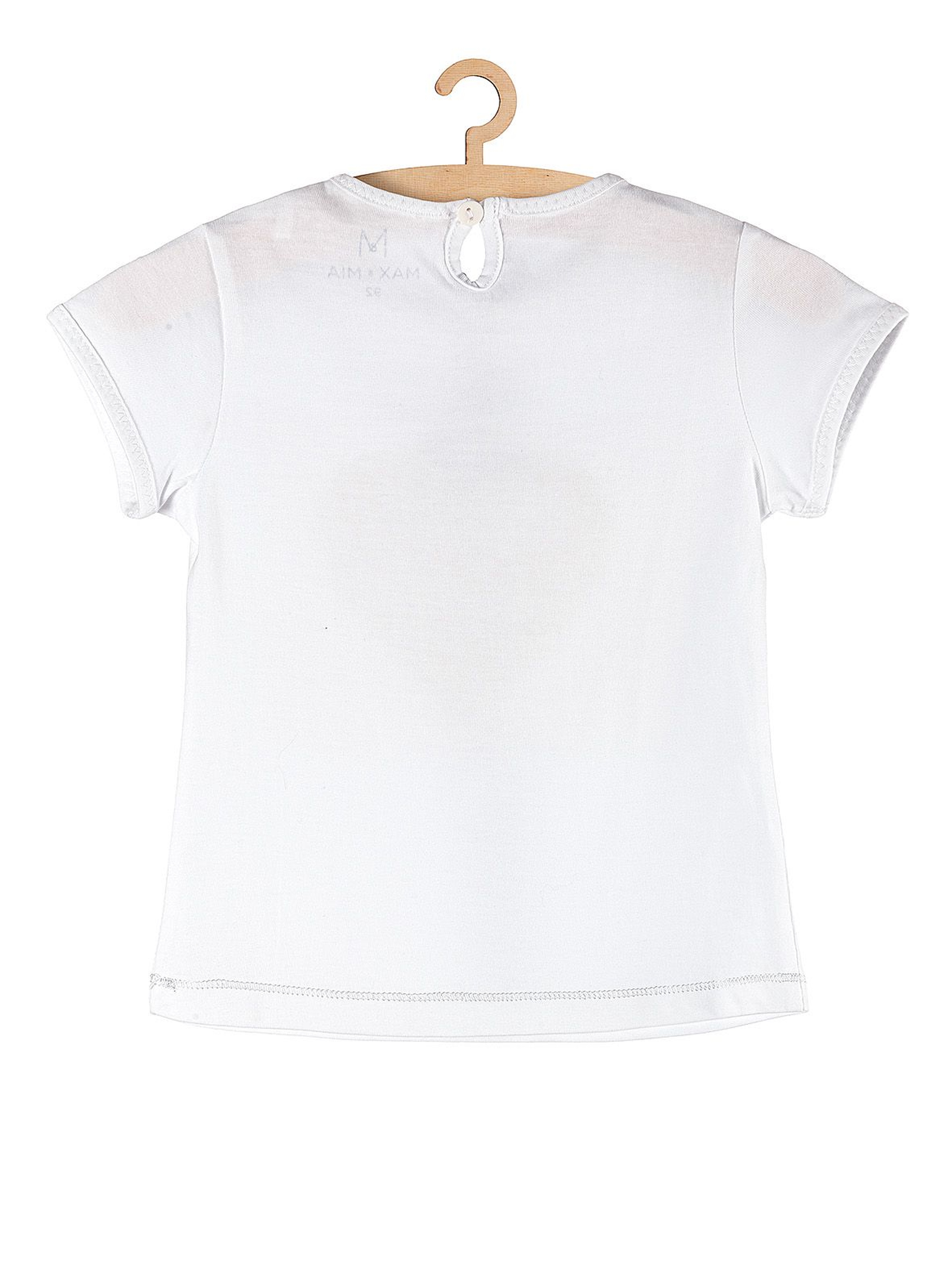 T-shirt dziewczęcy biały z serduszkiem