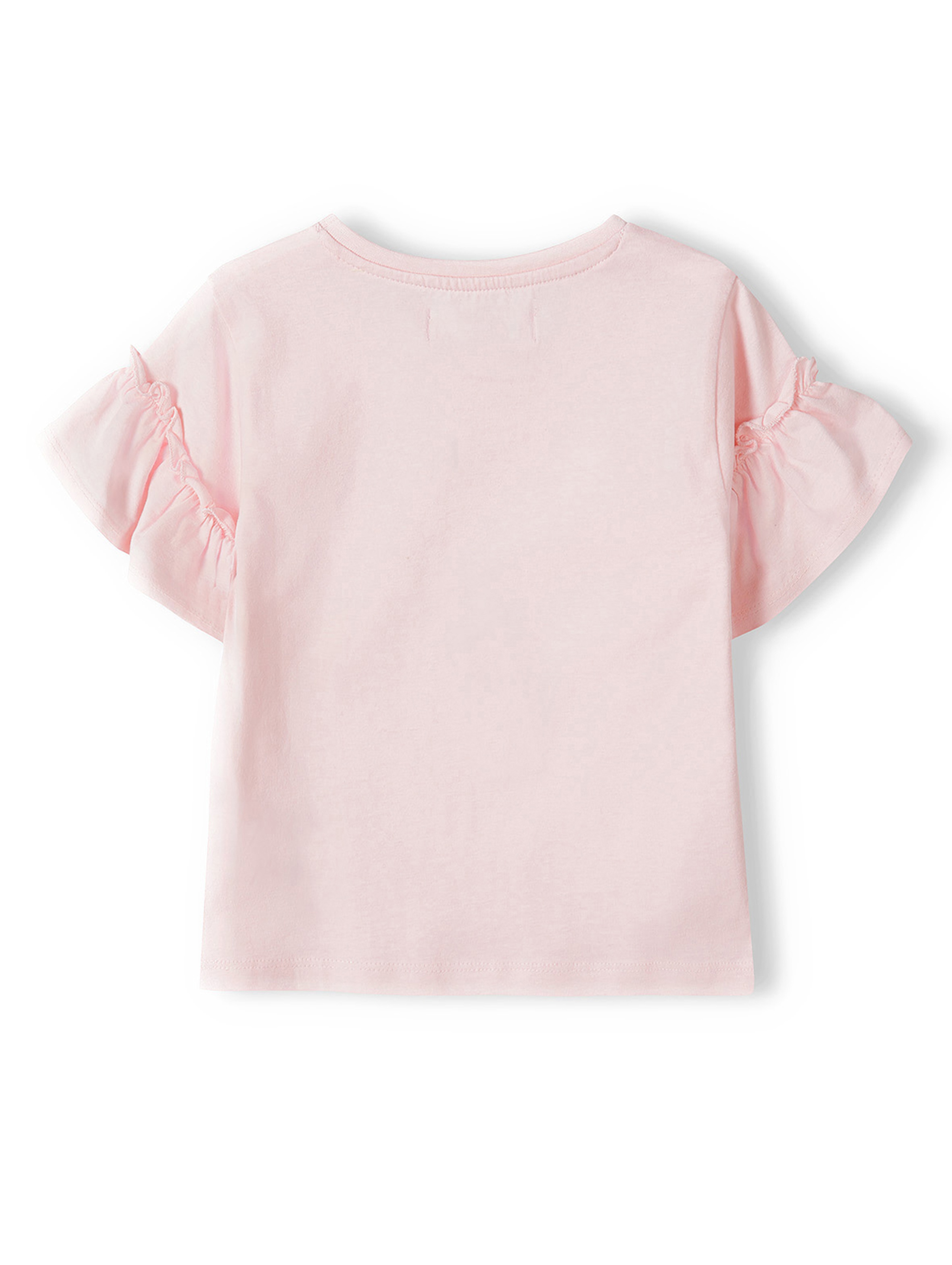 Różowa bluzka bawełniana dla dziewczynki z falbankami