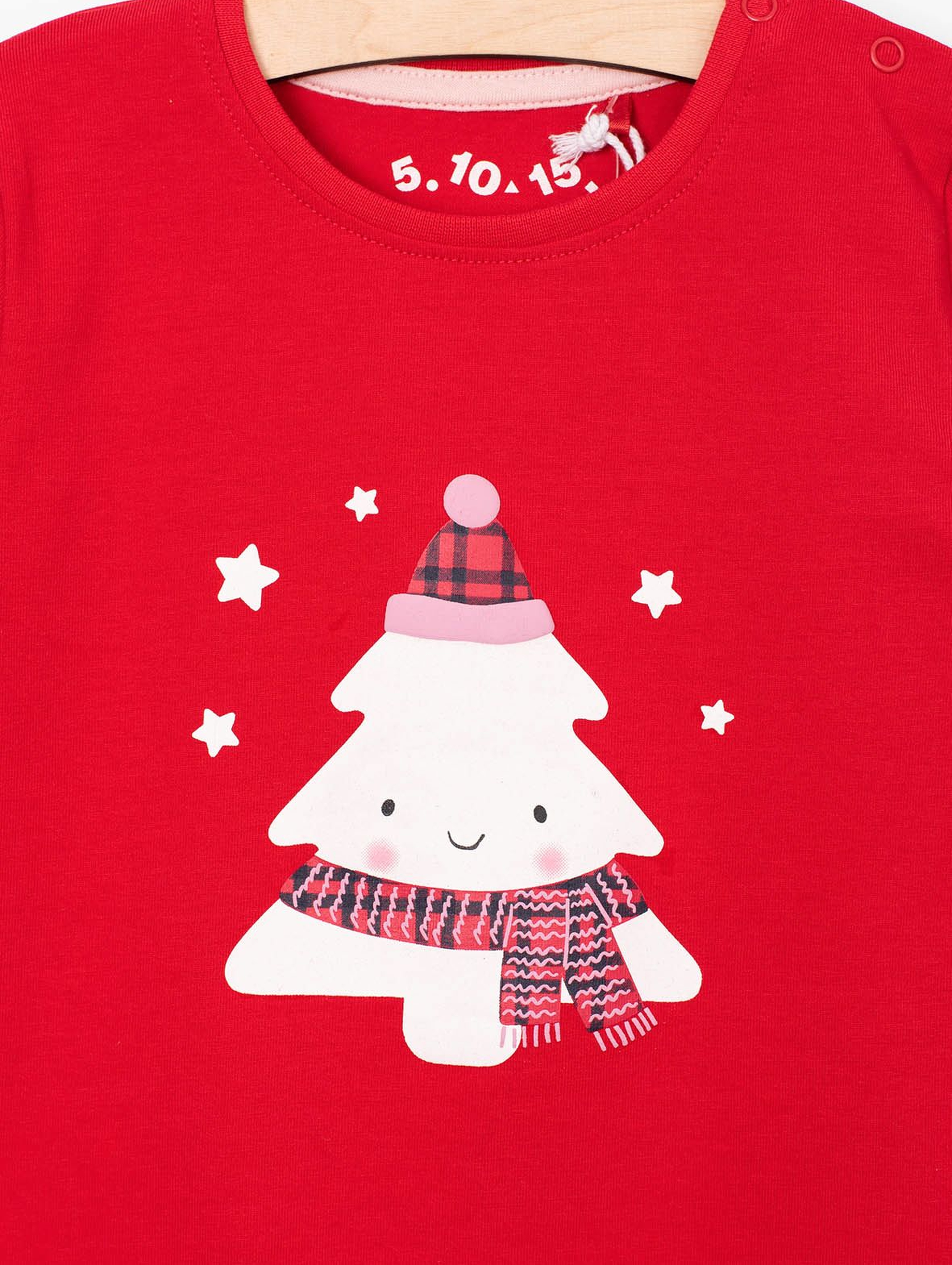 Czerwona świąteczna bluzka dla niemowlaka