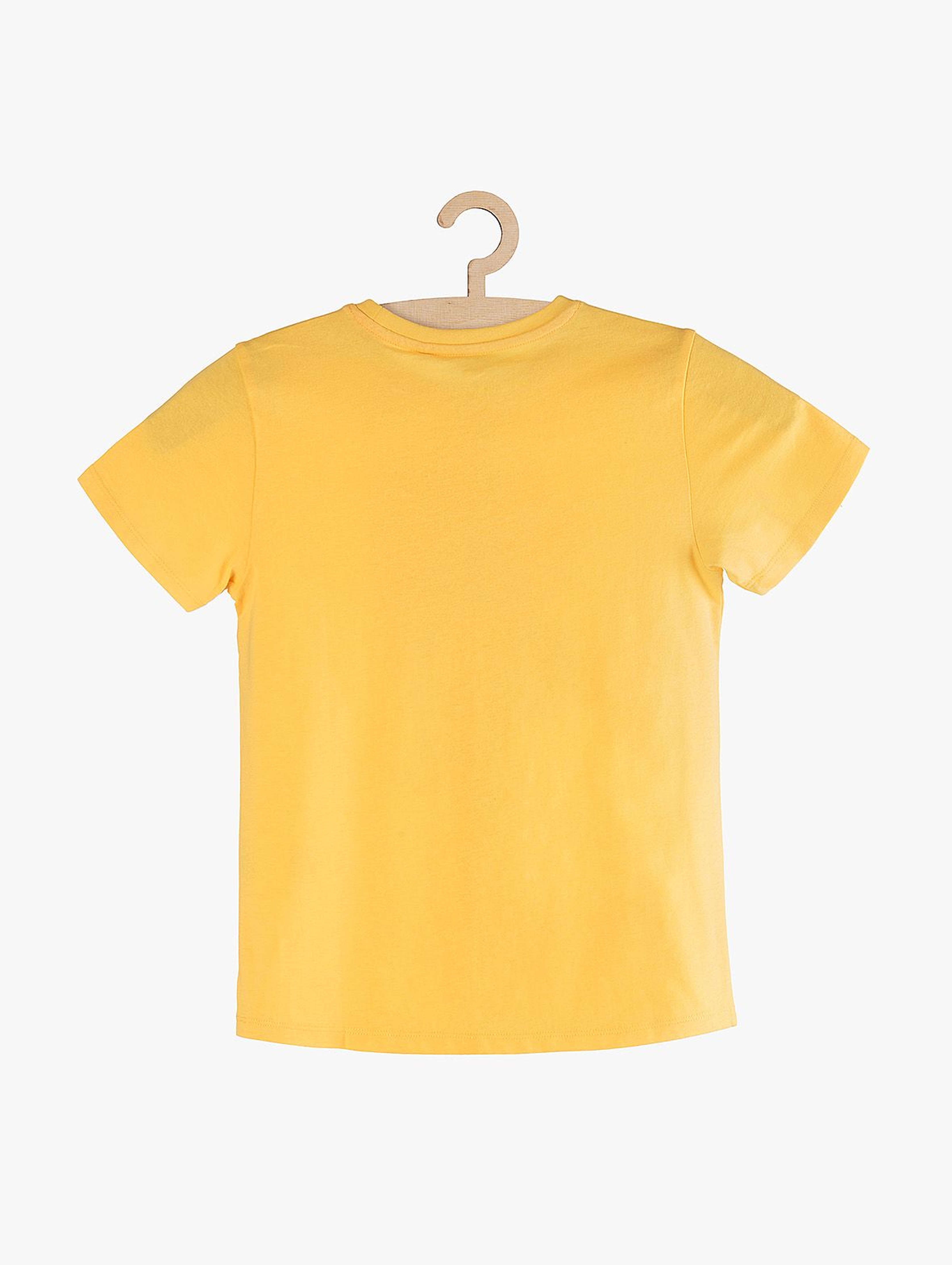 T-Shirt chłopięcy żółty z młodzieżowym nadrukiem