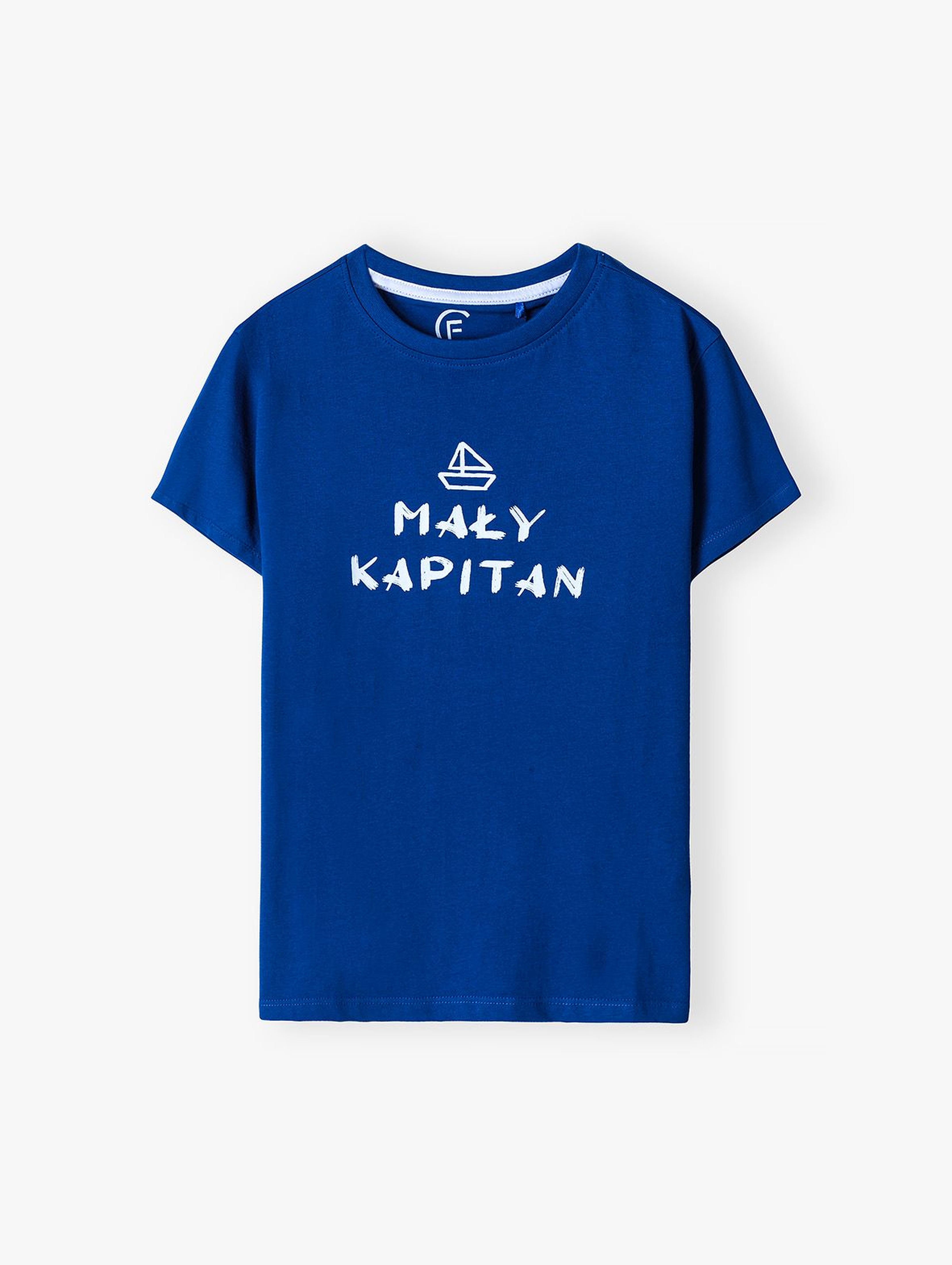 Bawełniany t-shirt chłopięcy z nadrukiem - MAŁY KAPITAN