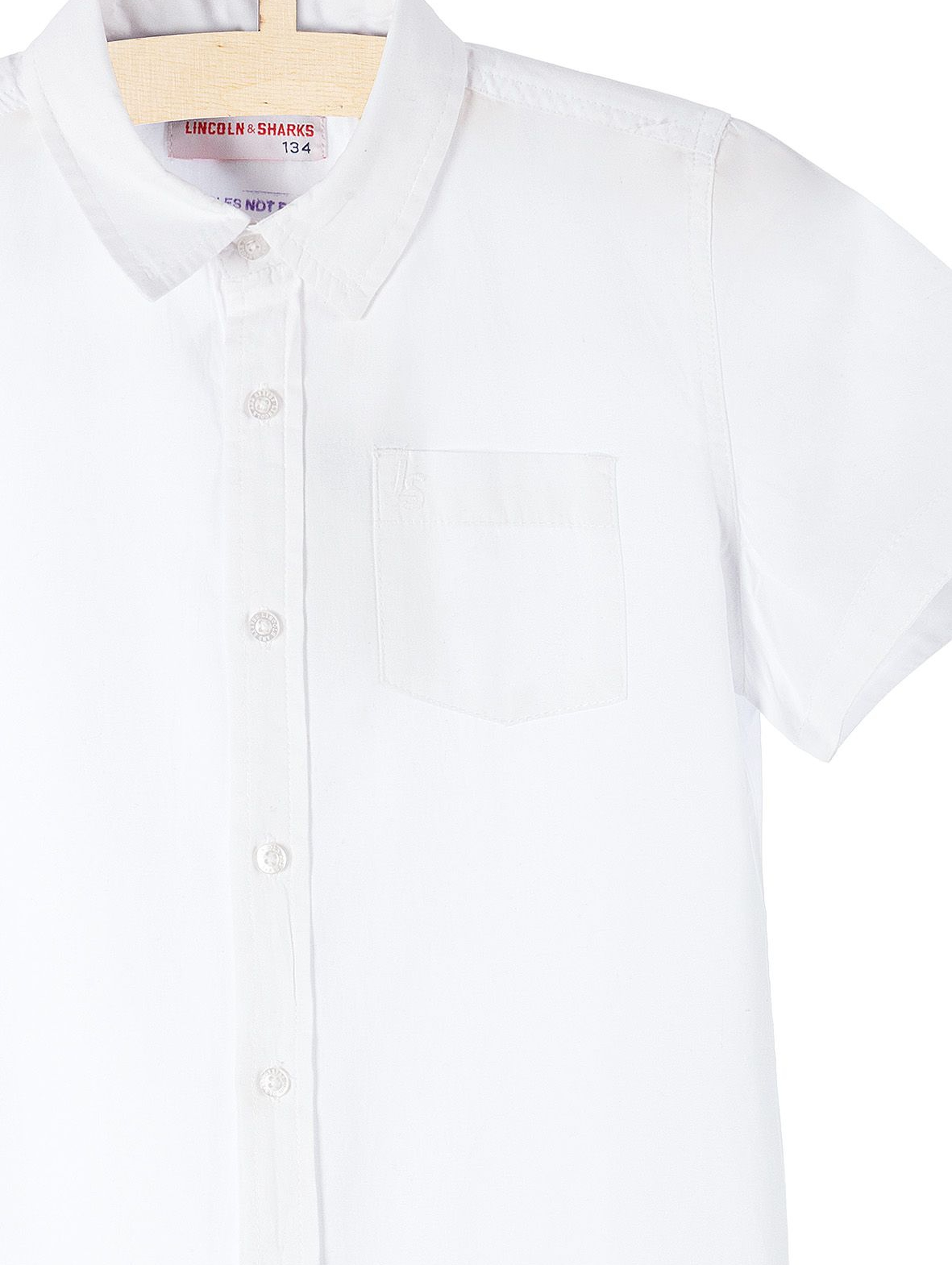 Biała koszula chłopięca z krótkim rękawem