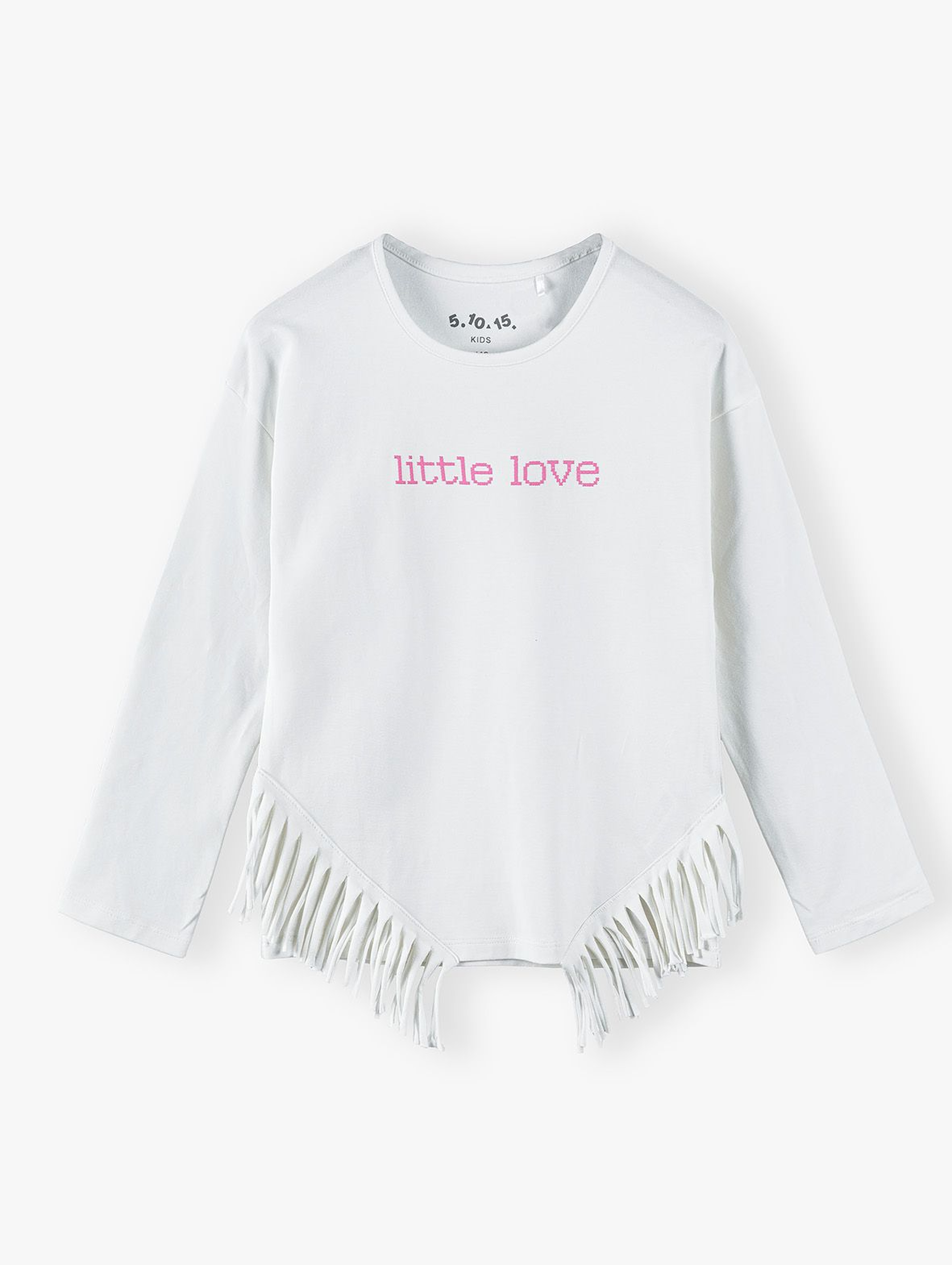 Bawełniana beżowa bluzka dziewczęca z napisem Little Love
