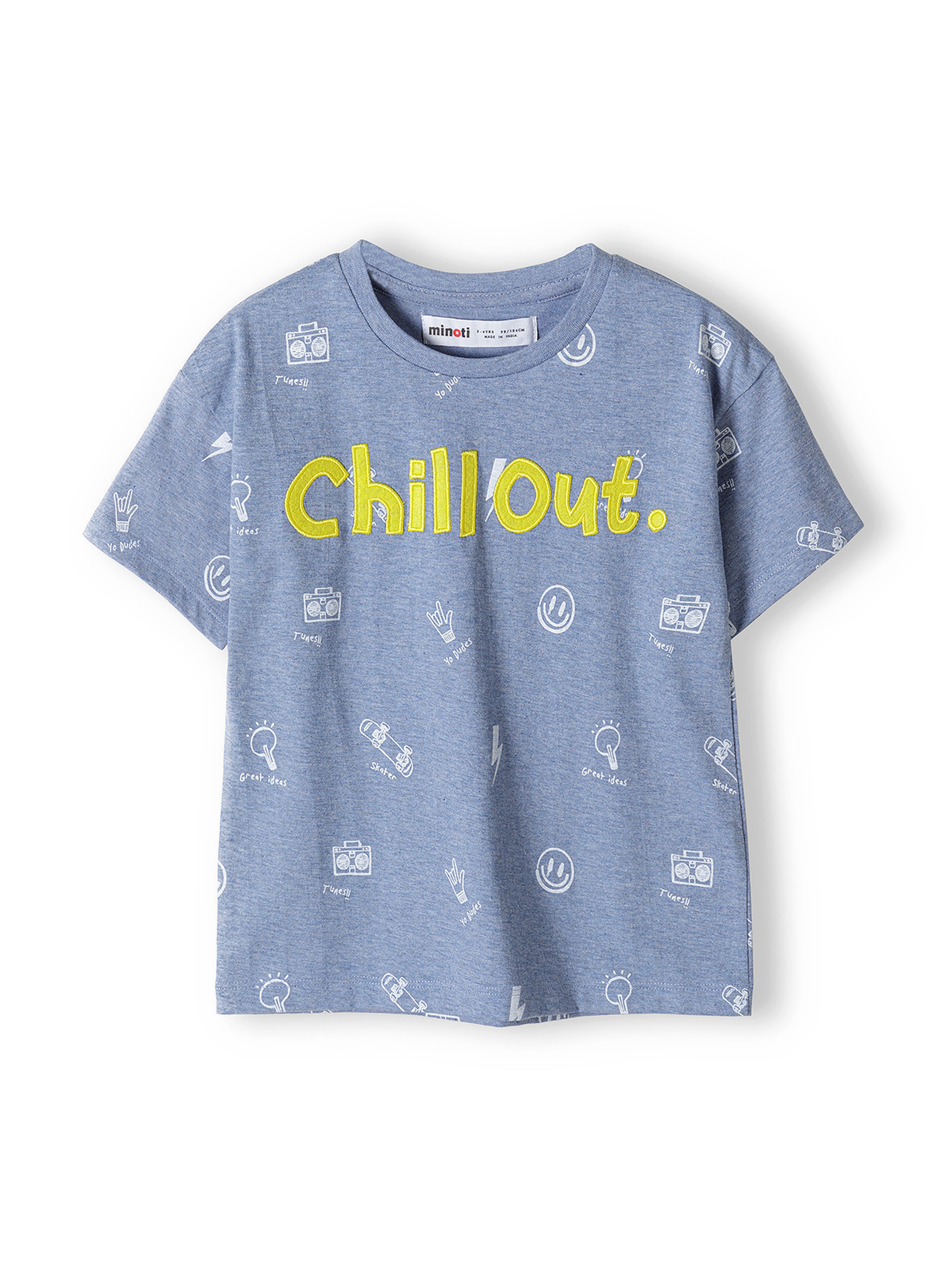 Niebieski t-shirt z dzianiny dla chłopca- Chillout