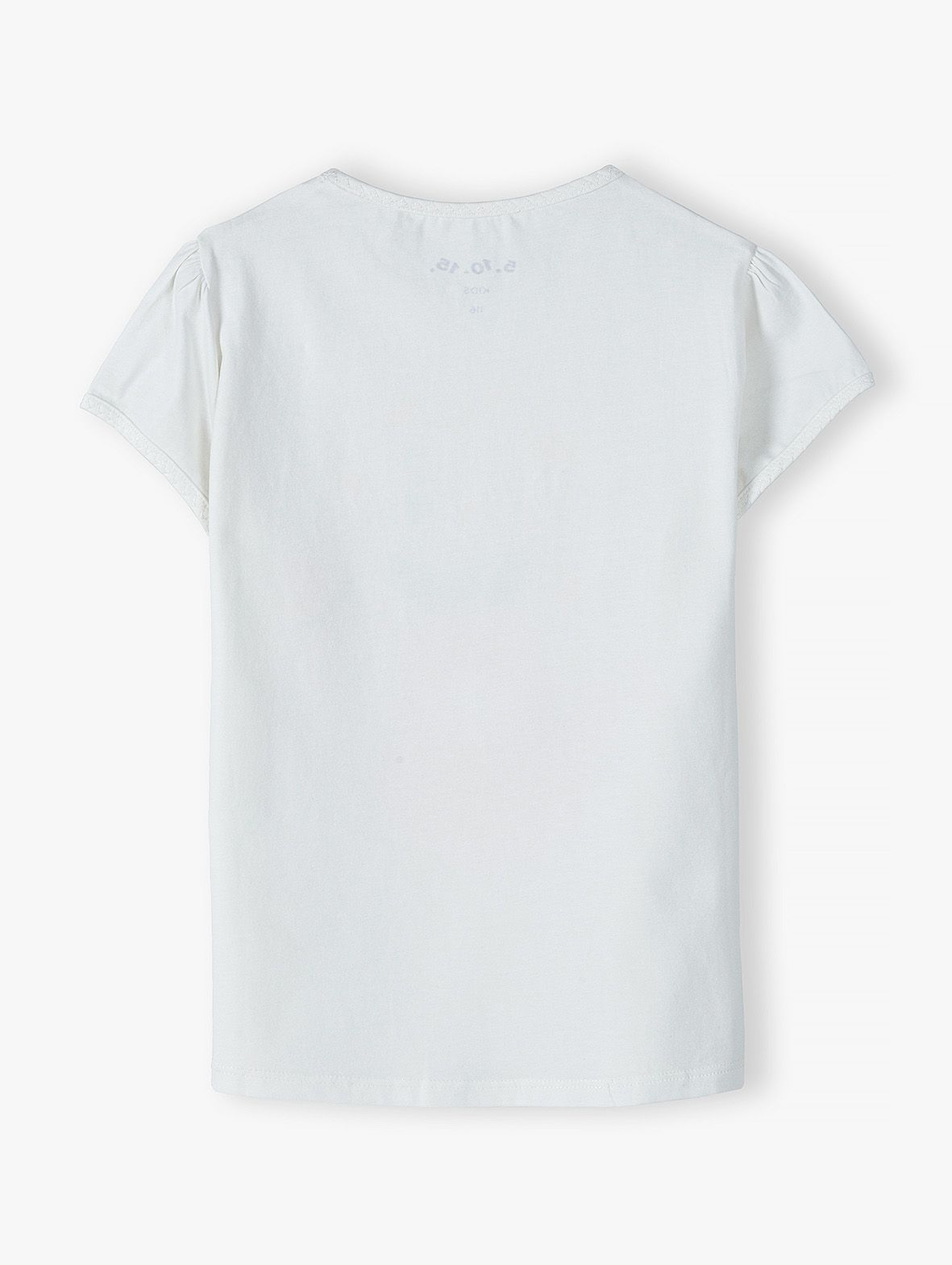 Biały t-shirt z kolorowym nadrukiem