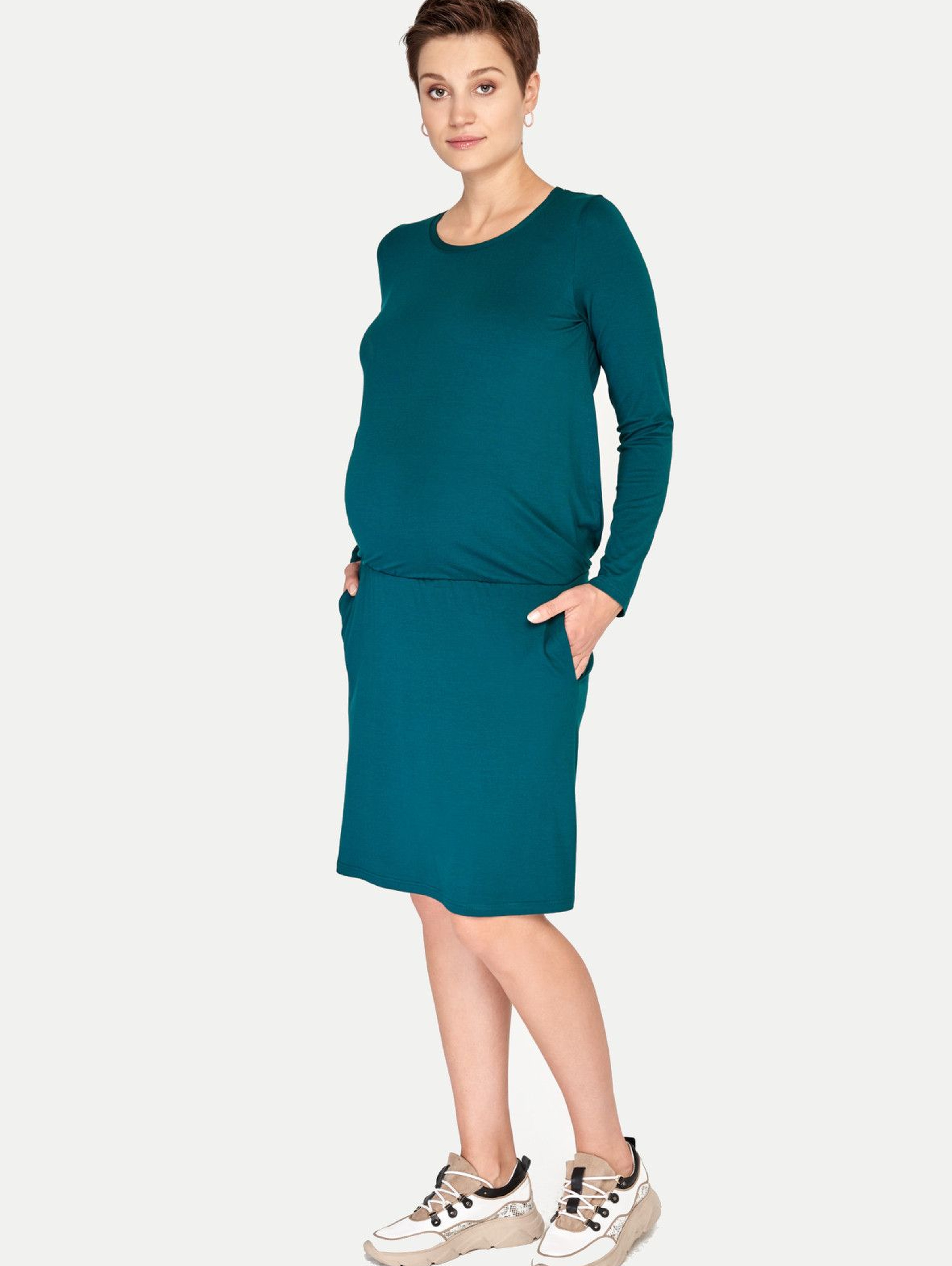 Sukienka ciążowa i do karmienia SIMPLE zielona