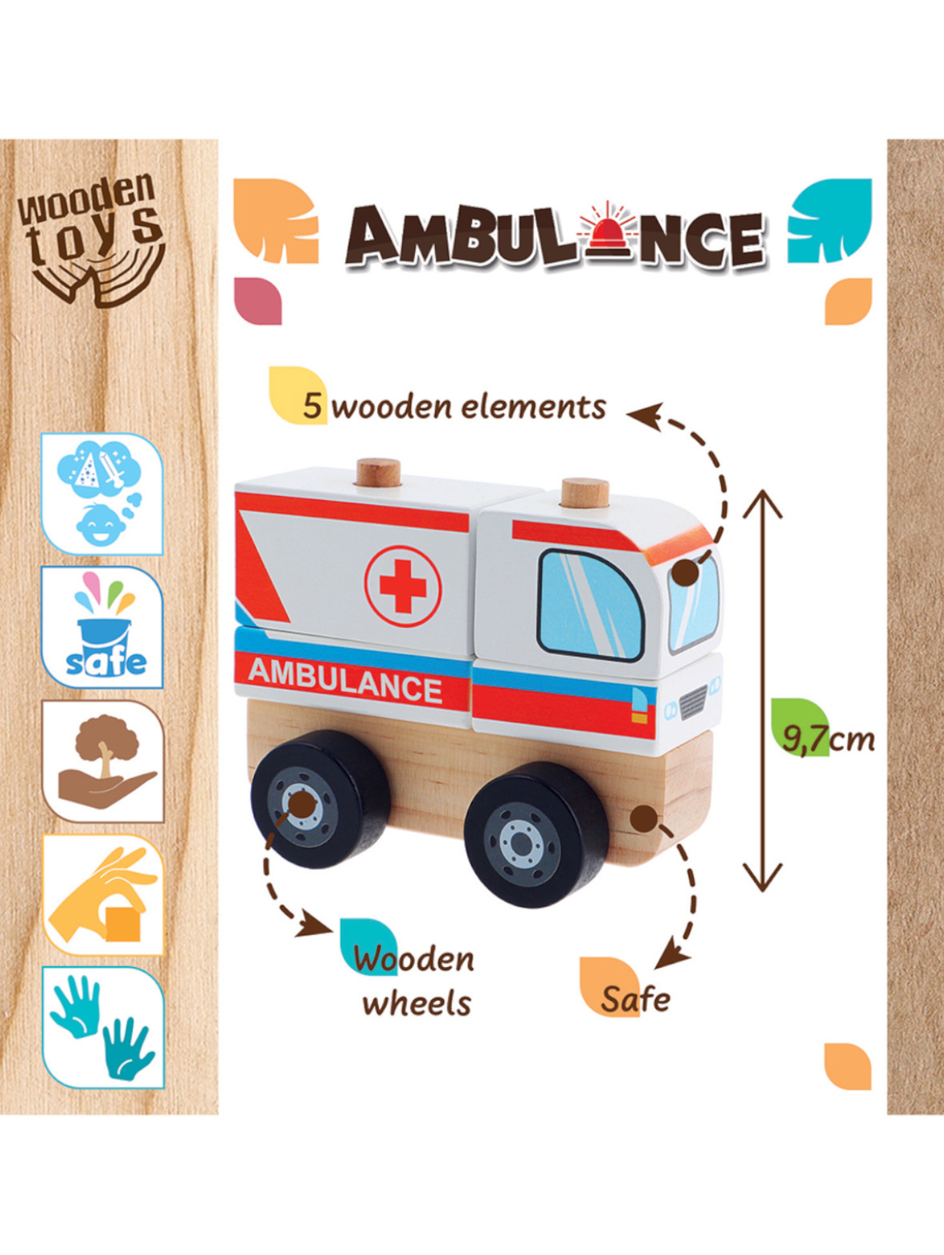 Zabawka drewniana - Ambulance