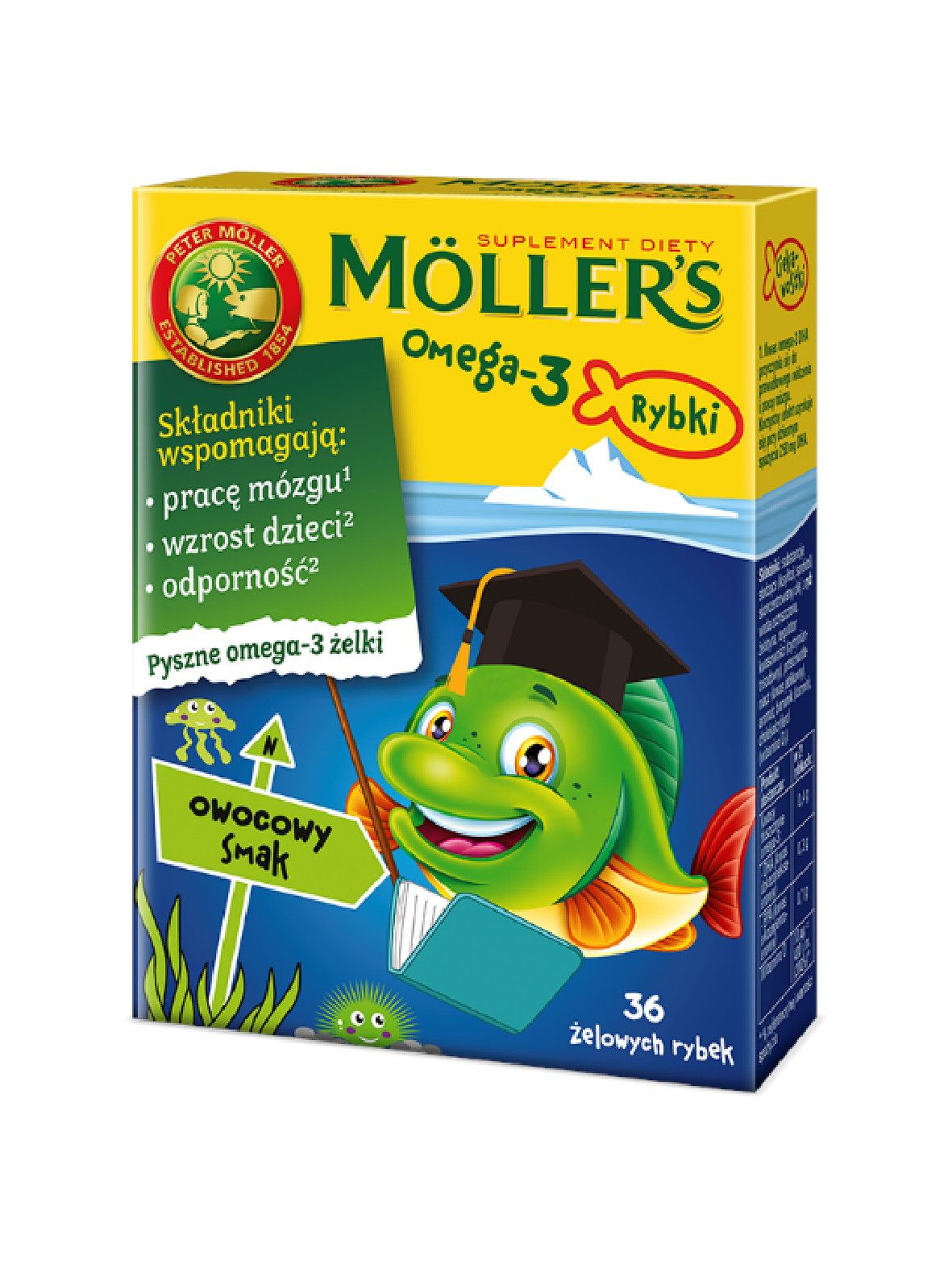 Möller's Omega-3 Rybki - żelki owocowe wzmacniające odporność 36szt