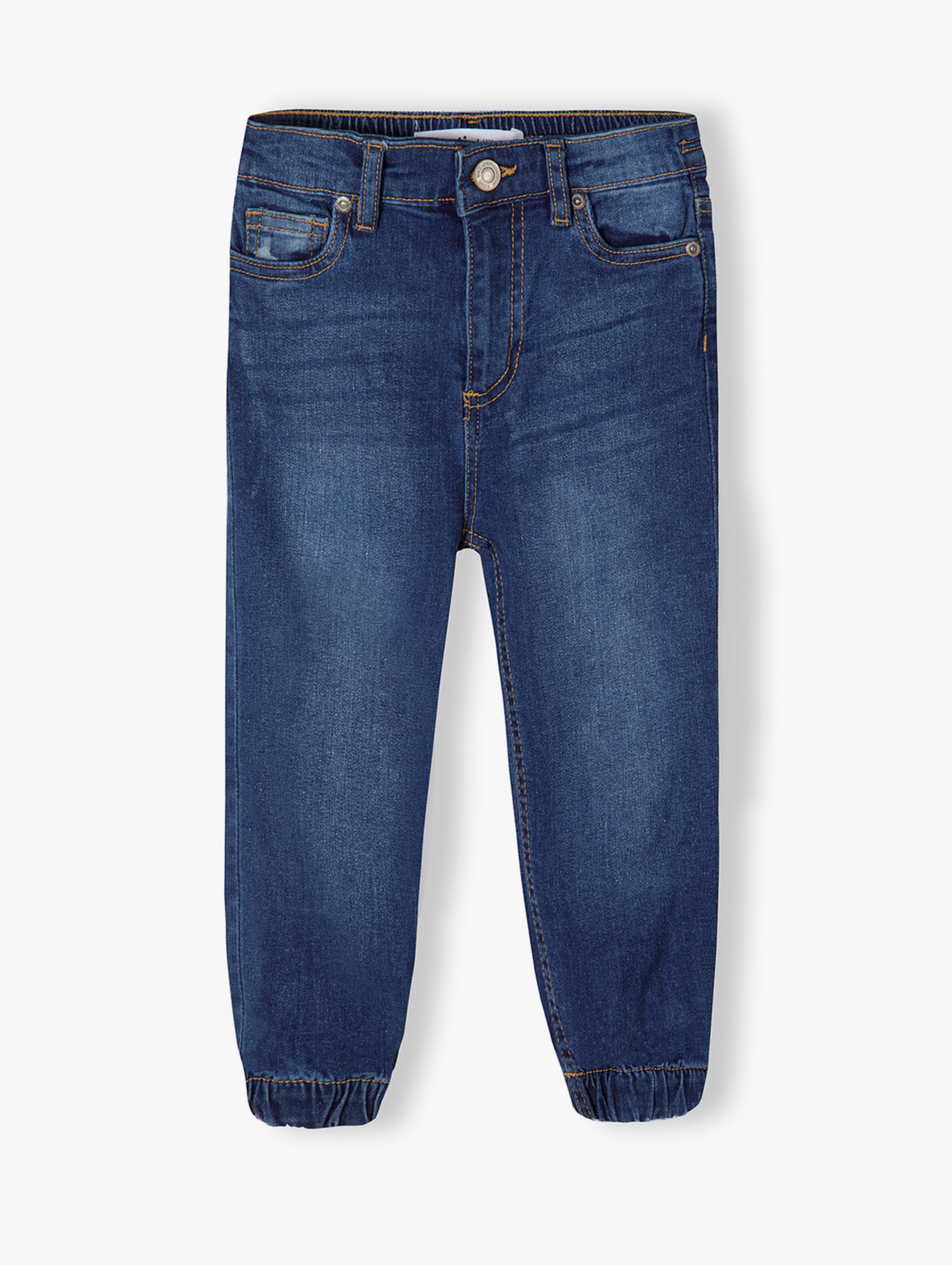 Spodnie jeansowe dla dziewczynki typu joggery - granatowe