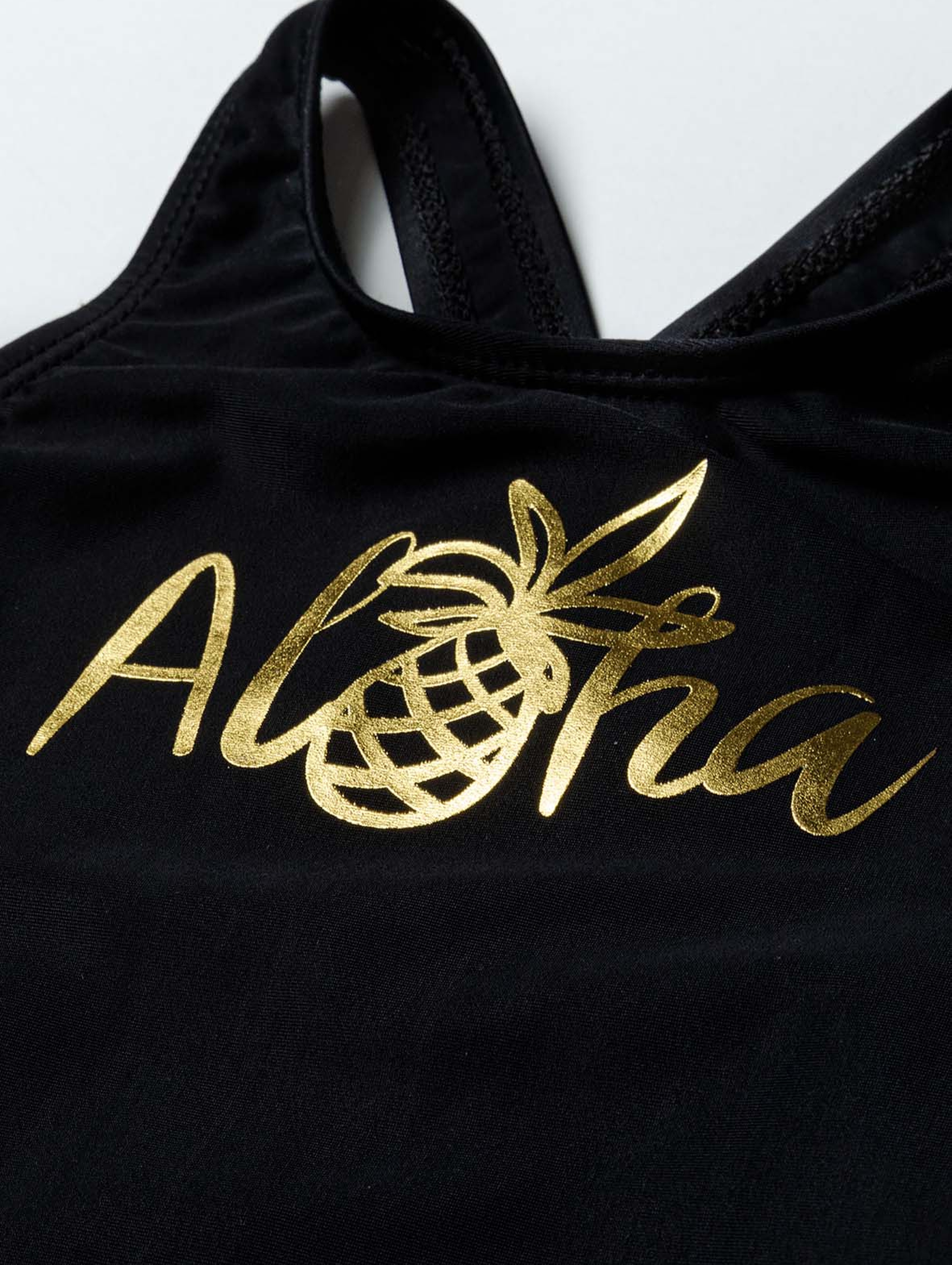 Czarny jednoczęściowy kostium kąpielowy- Aloha