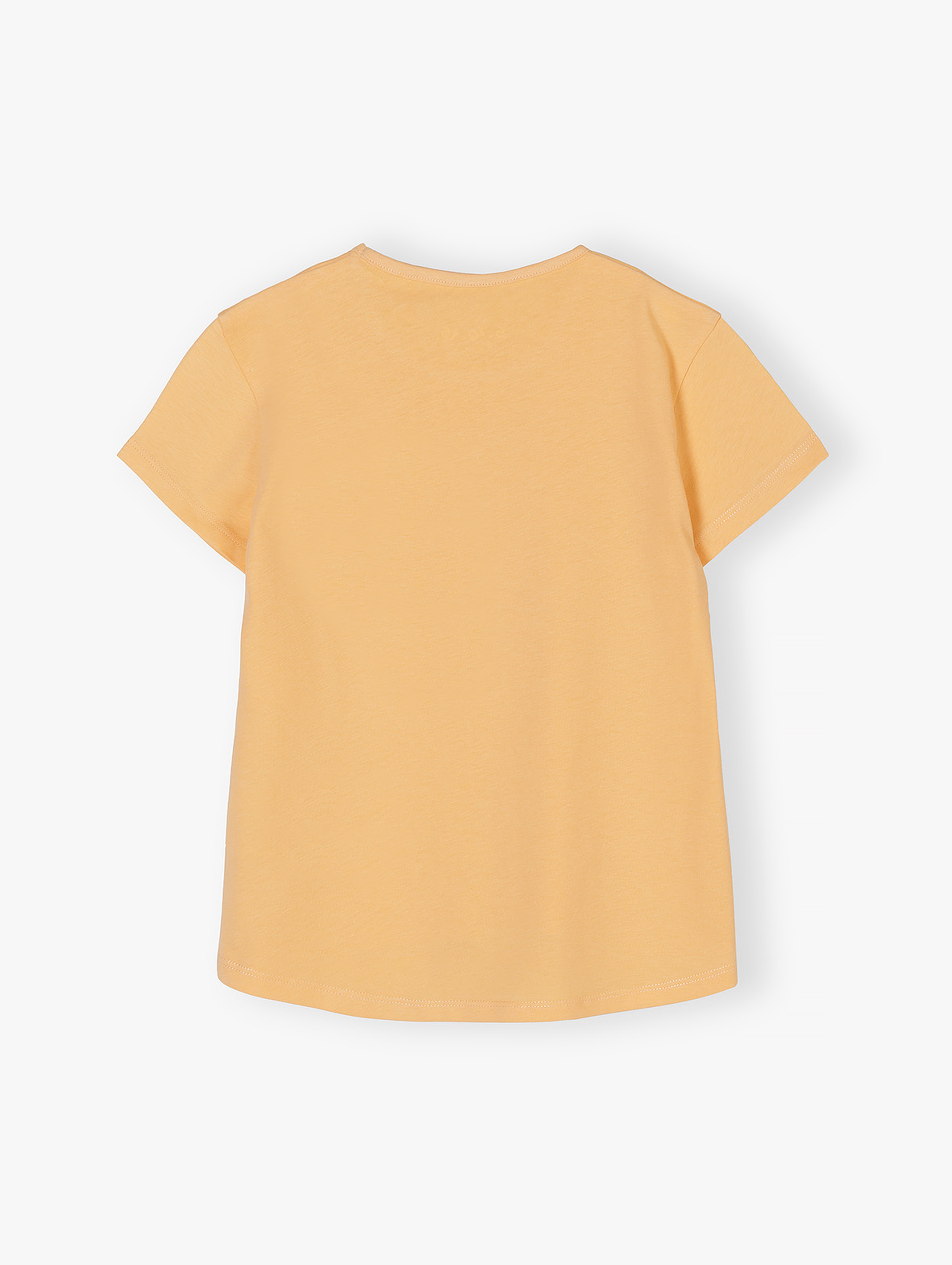 Pomarańczowa koszulka dla dziewczynki z dłuższym tyłem