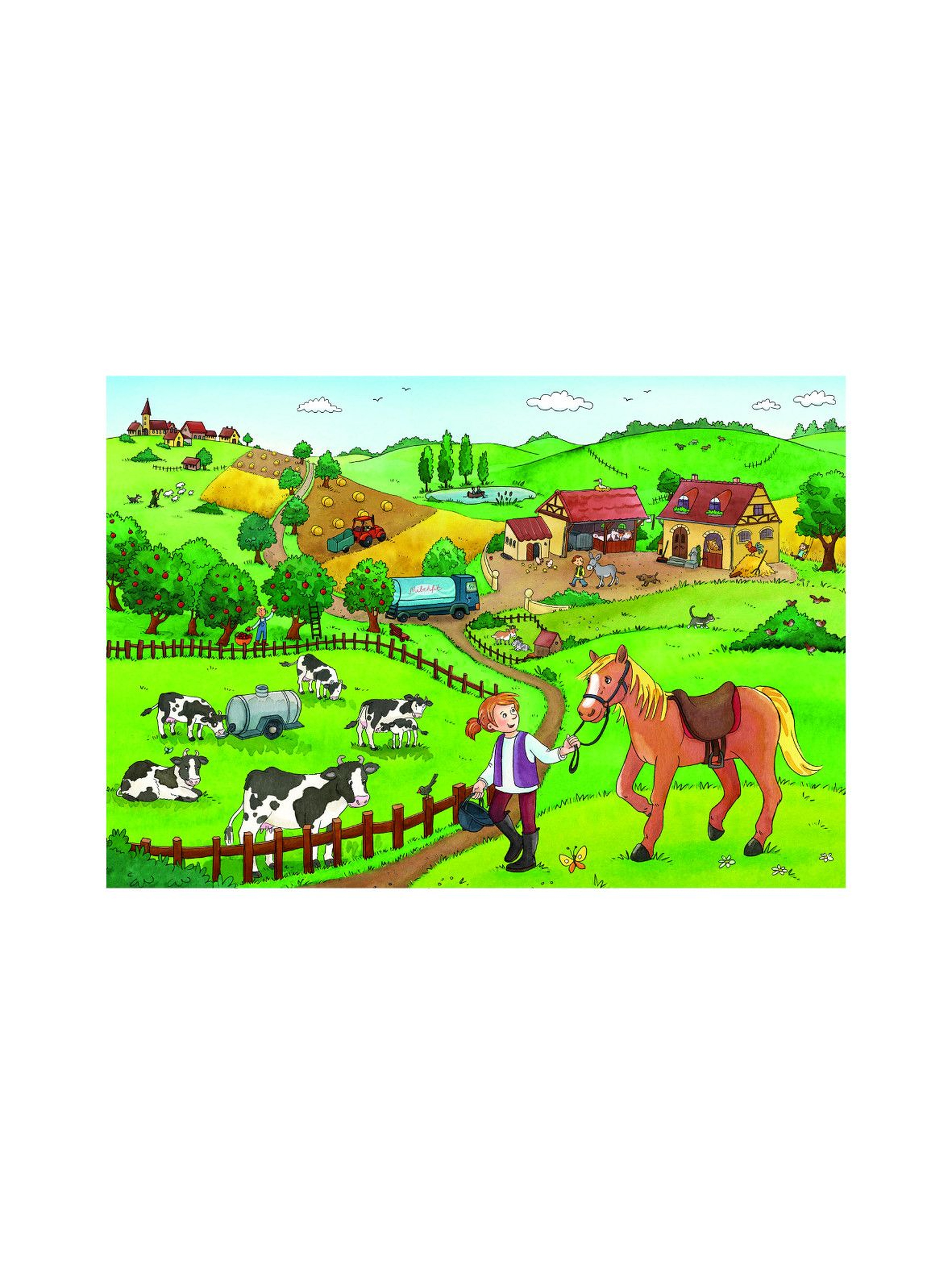Puzzle dla dzieci 2D: Praca na farmie - 2x12 elementów wiek 3+