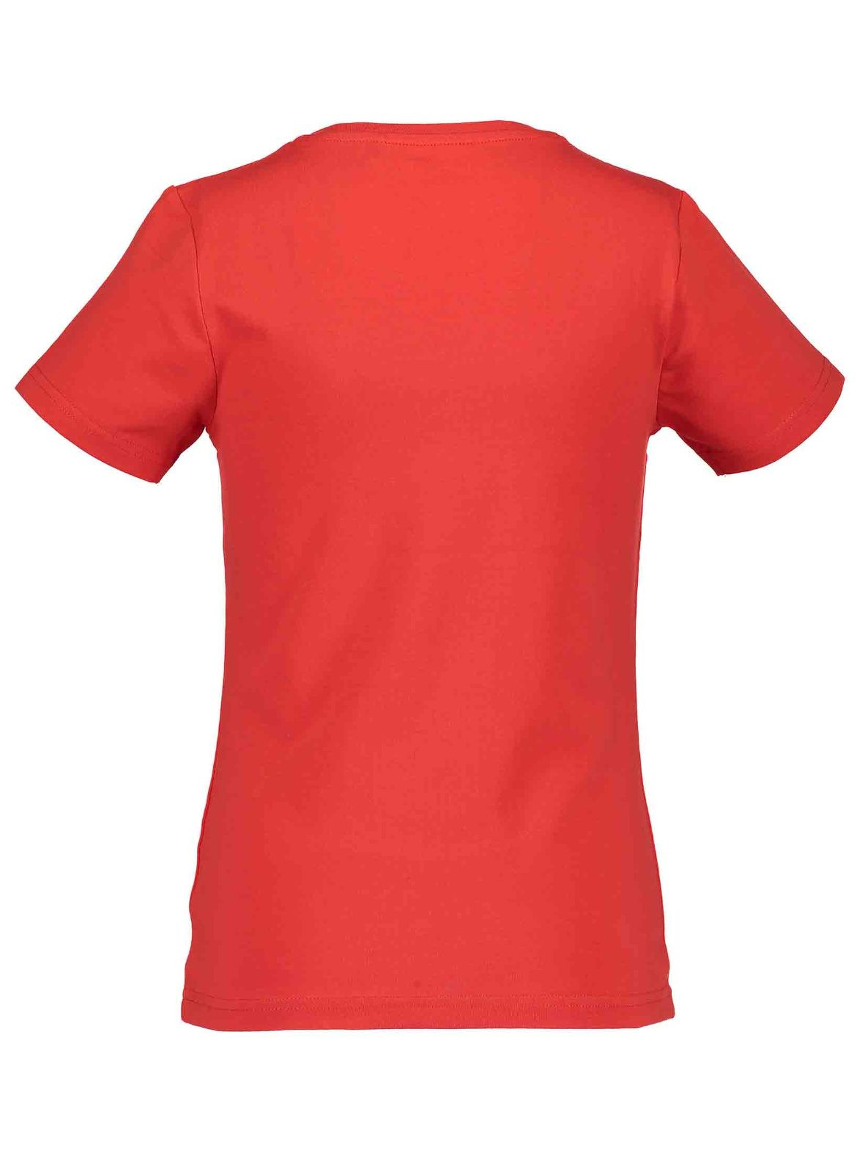 T-Shirt dziewczęcy czerwony z sercem i błyskawicą