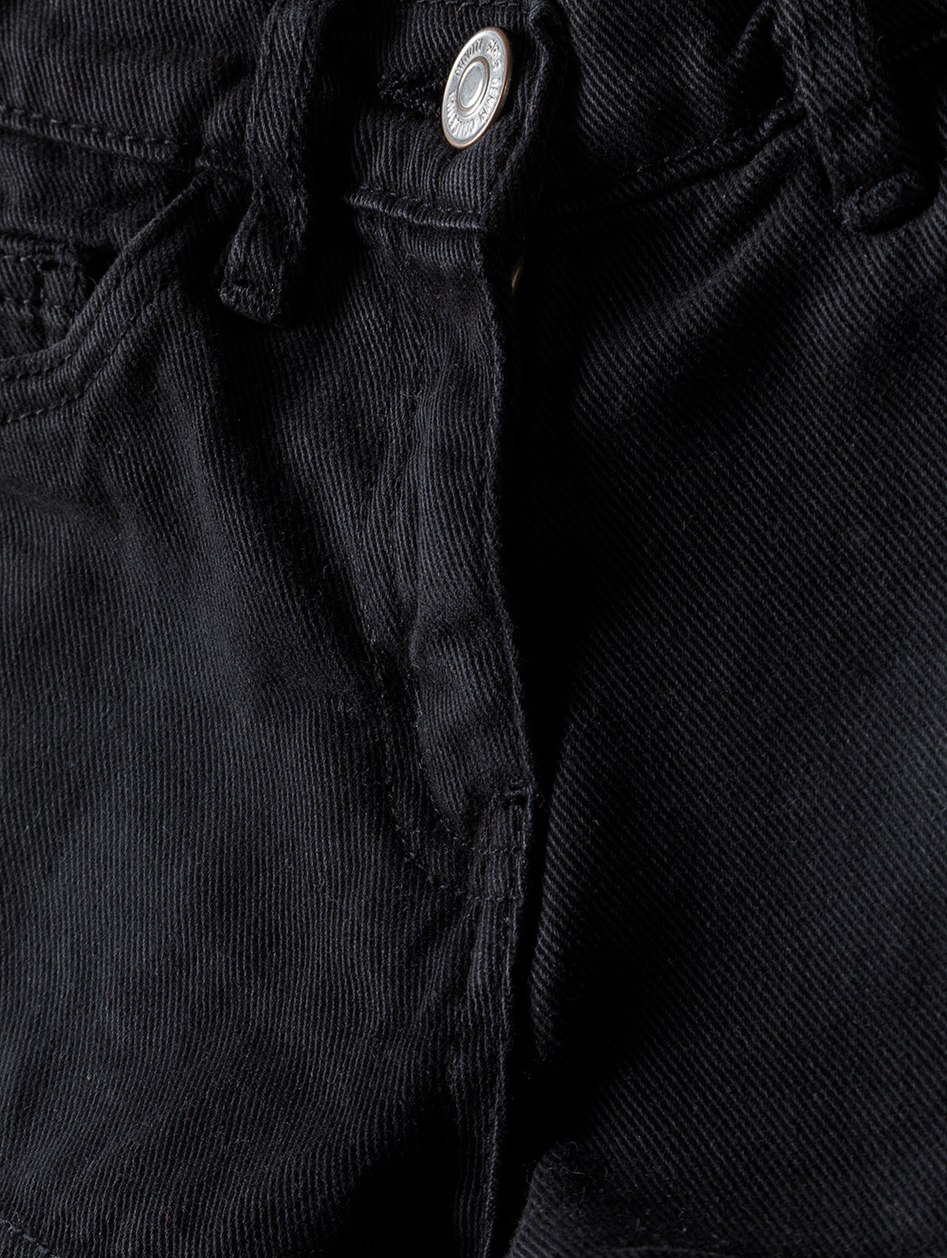 Krótkie szorty jeansowe z kieszeniami dla dziewczynki - czarne