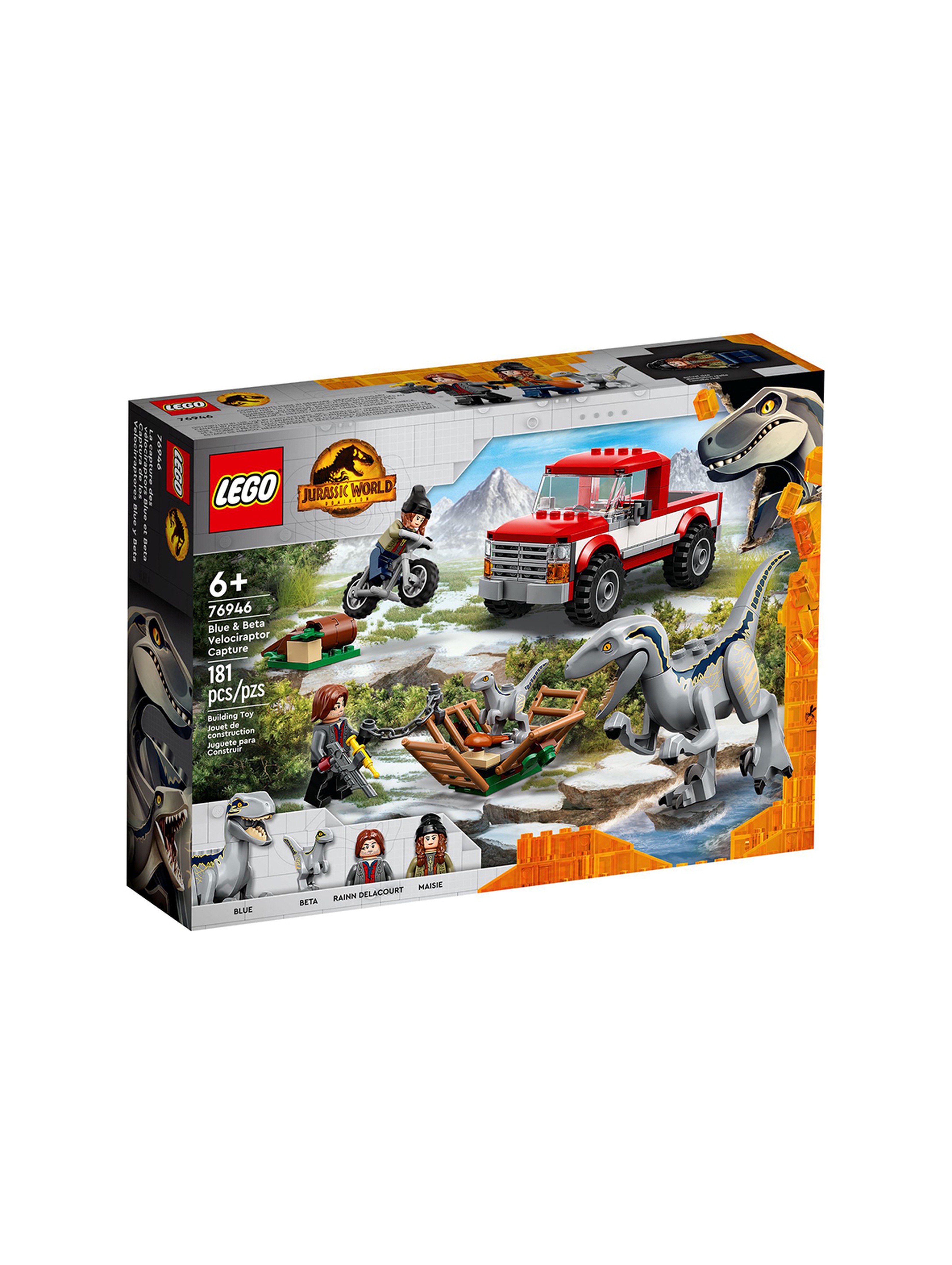 LEGO Jurassic World - Schwytanie welociraptorów Blue i Bety 76946 - 181 elementów, wiek 6+