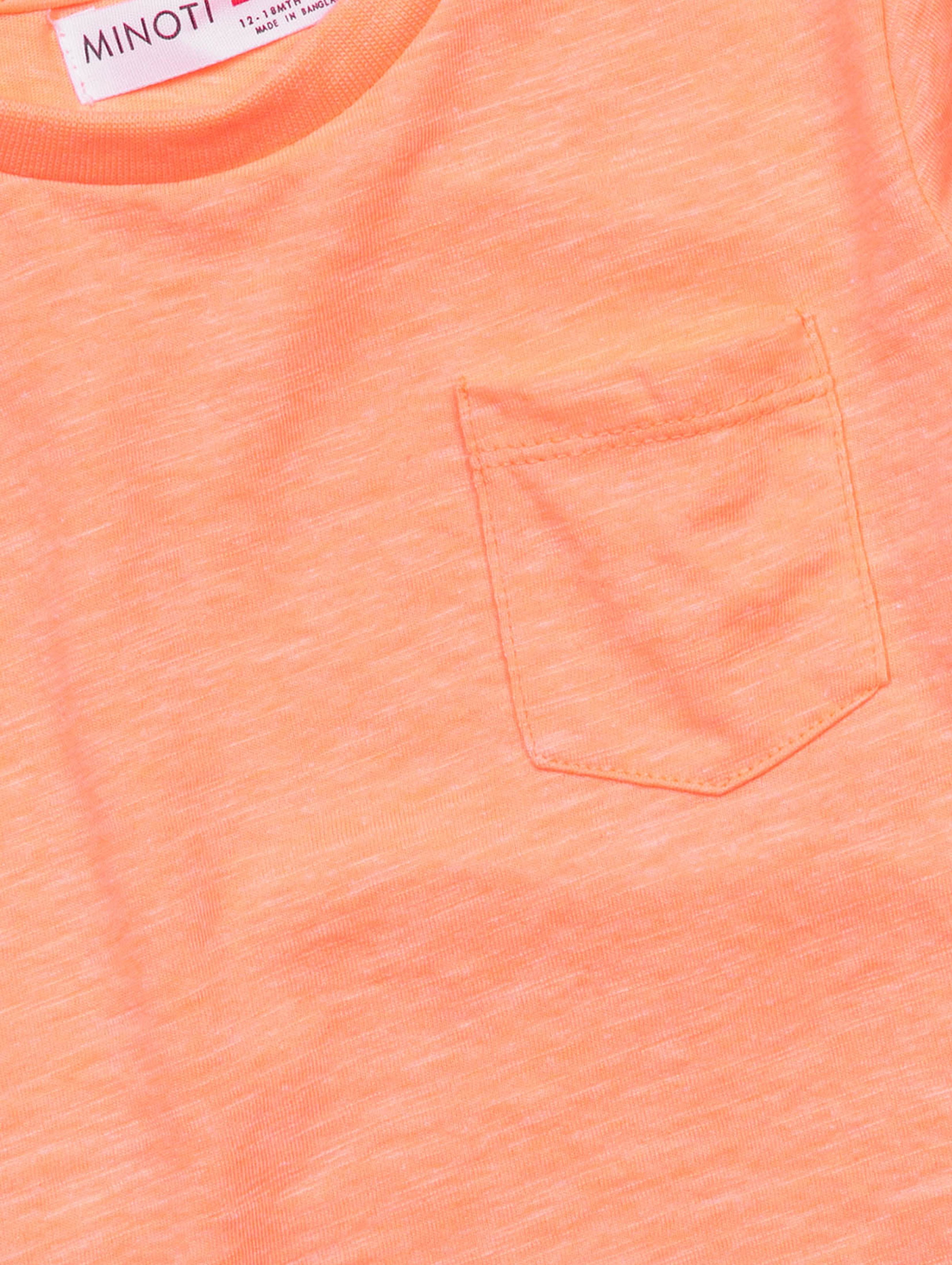Pomarańczowy t-shirt dla niemowlaka z kieszonką