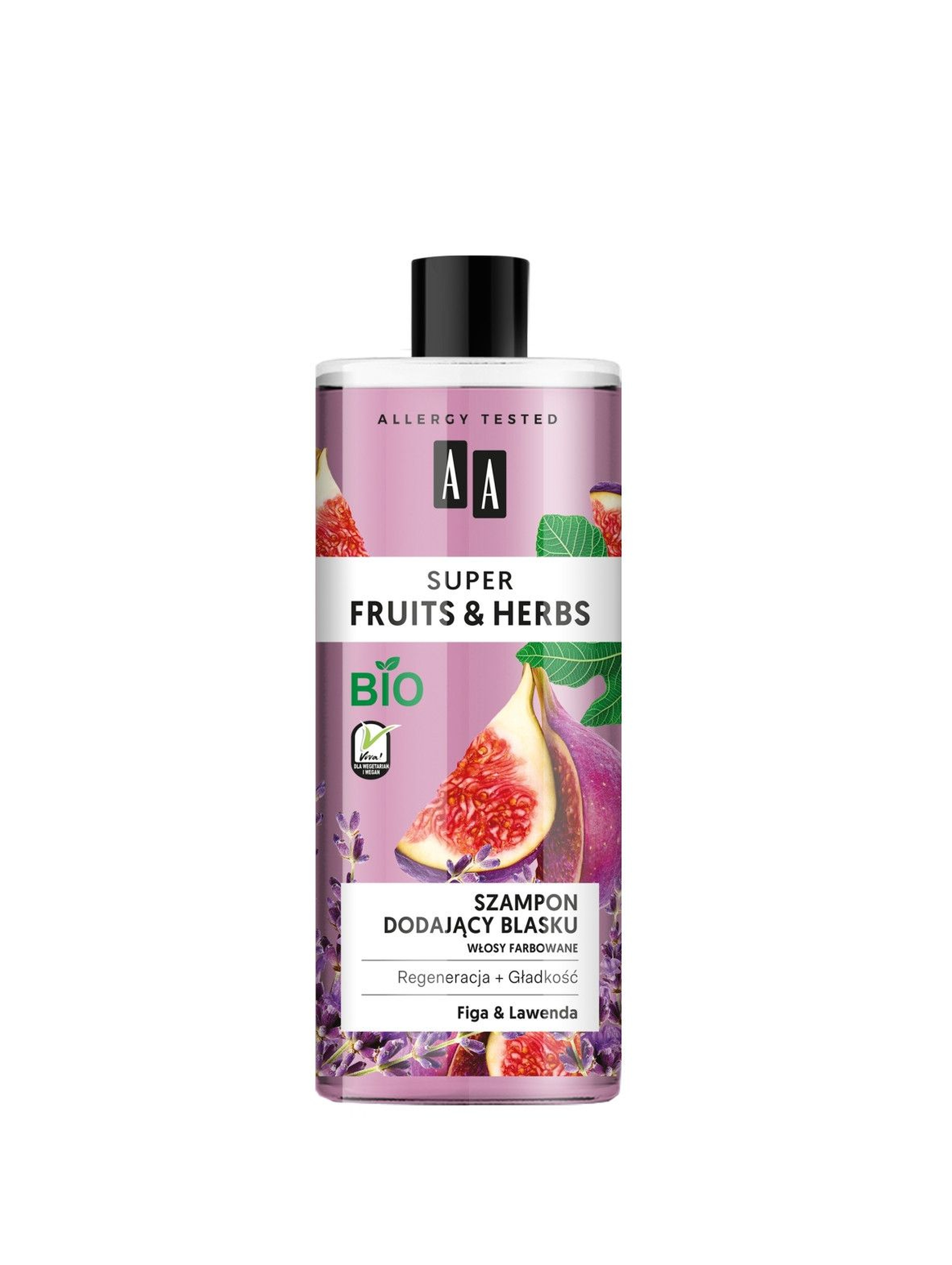AA Super Fruits&Herbs szampon dodający blasku włosy farbowane figa&lawenda 500 ml